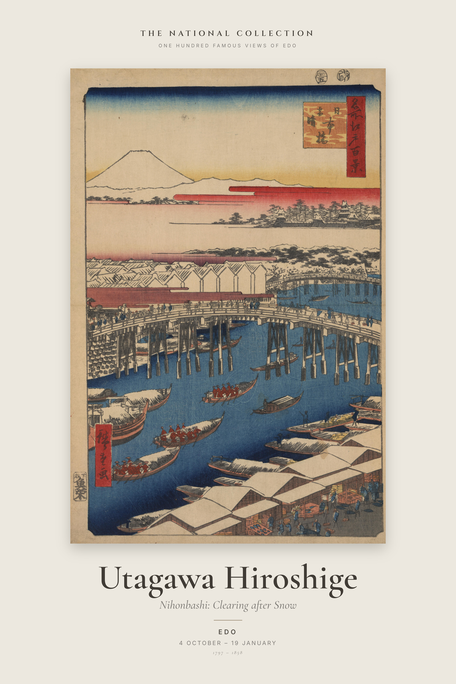 Nihonbashi: Clearing after Snow — Exhibition Poster