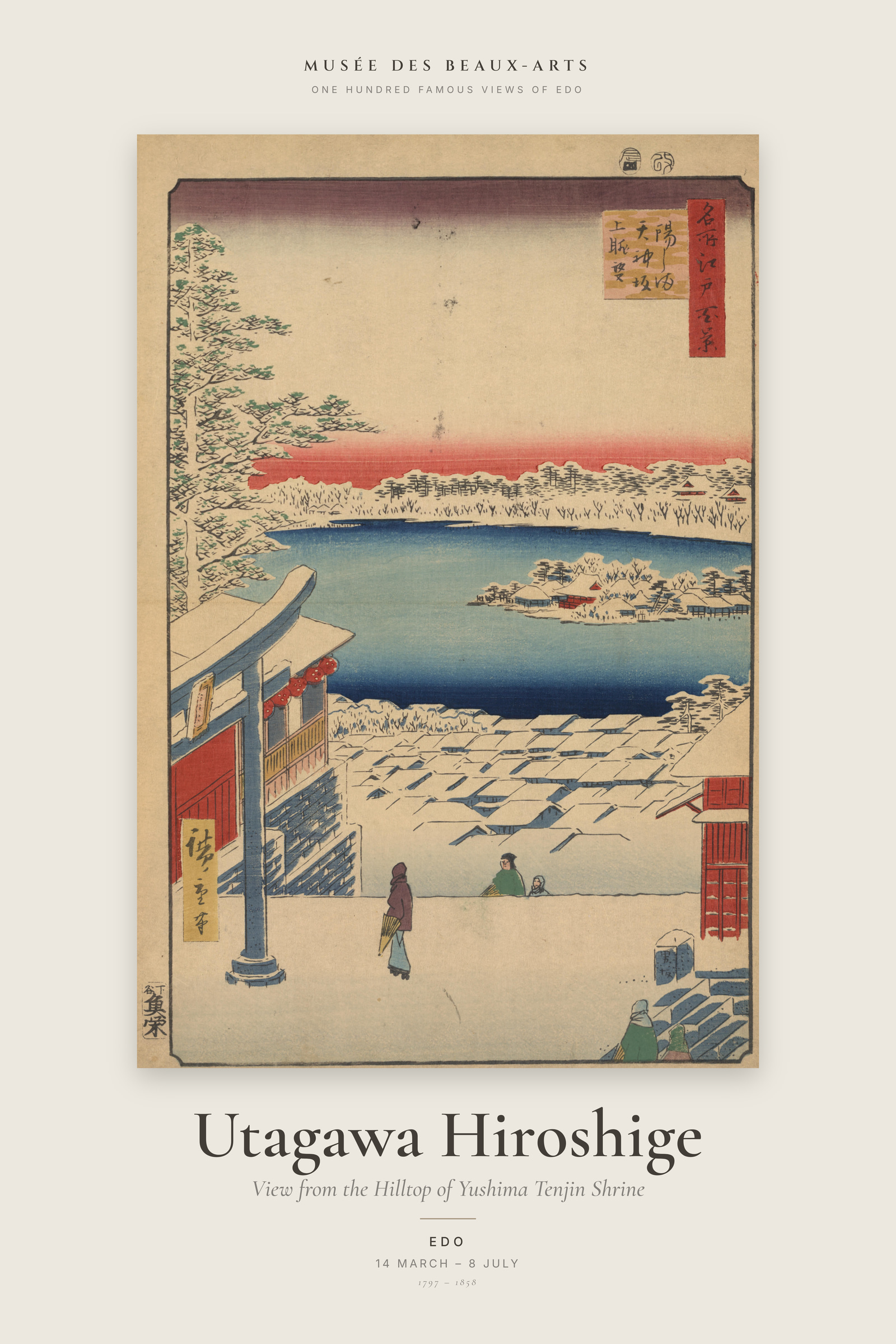 View from the Hilltop of Yushima Tenjin Shrine — Exhibition Poster