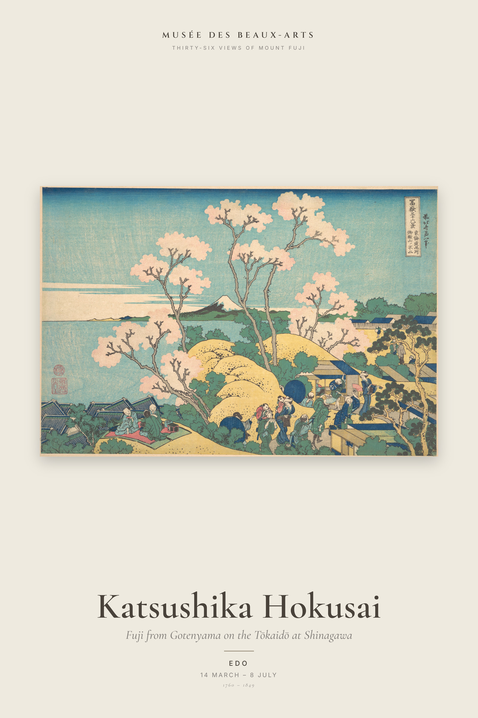 Fuji from Gotenyama on the Tōkaidō at Shinagawa — Exhibition Poster