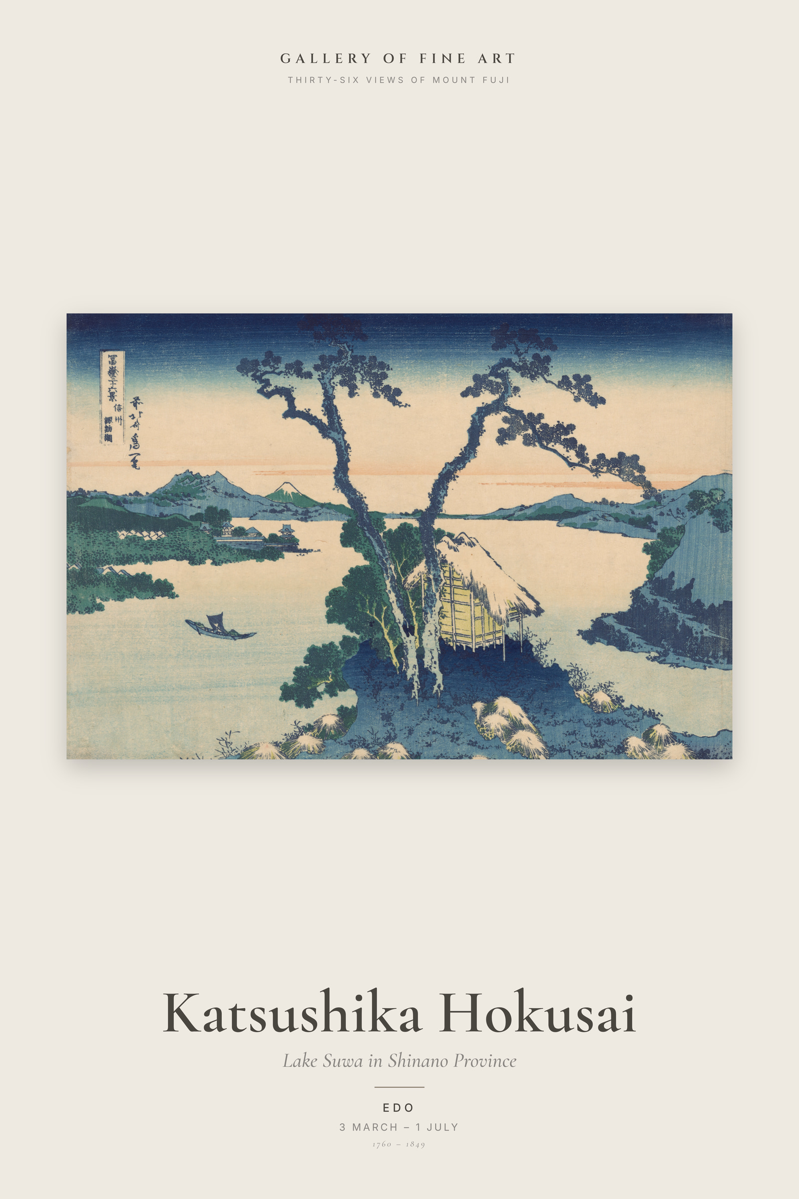 Lake Suwa in Shinano Province — Exhibition Poster