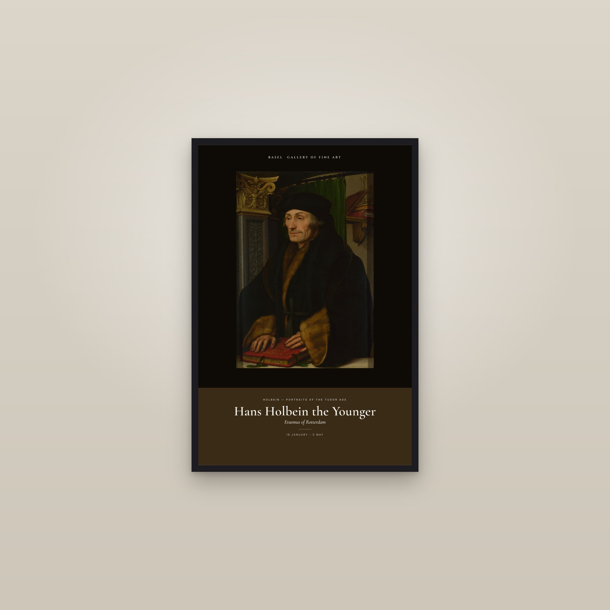 Erasmus of Rotterdam — Exhibition Poster — framed in a gallery setting