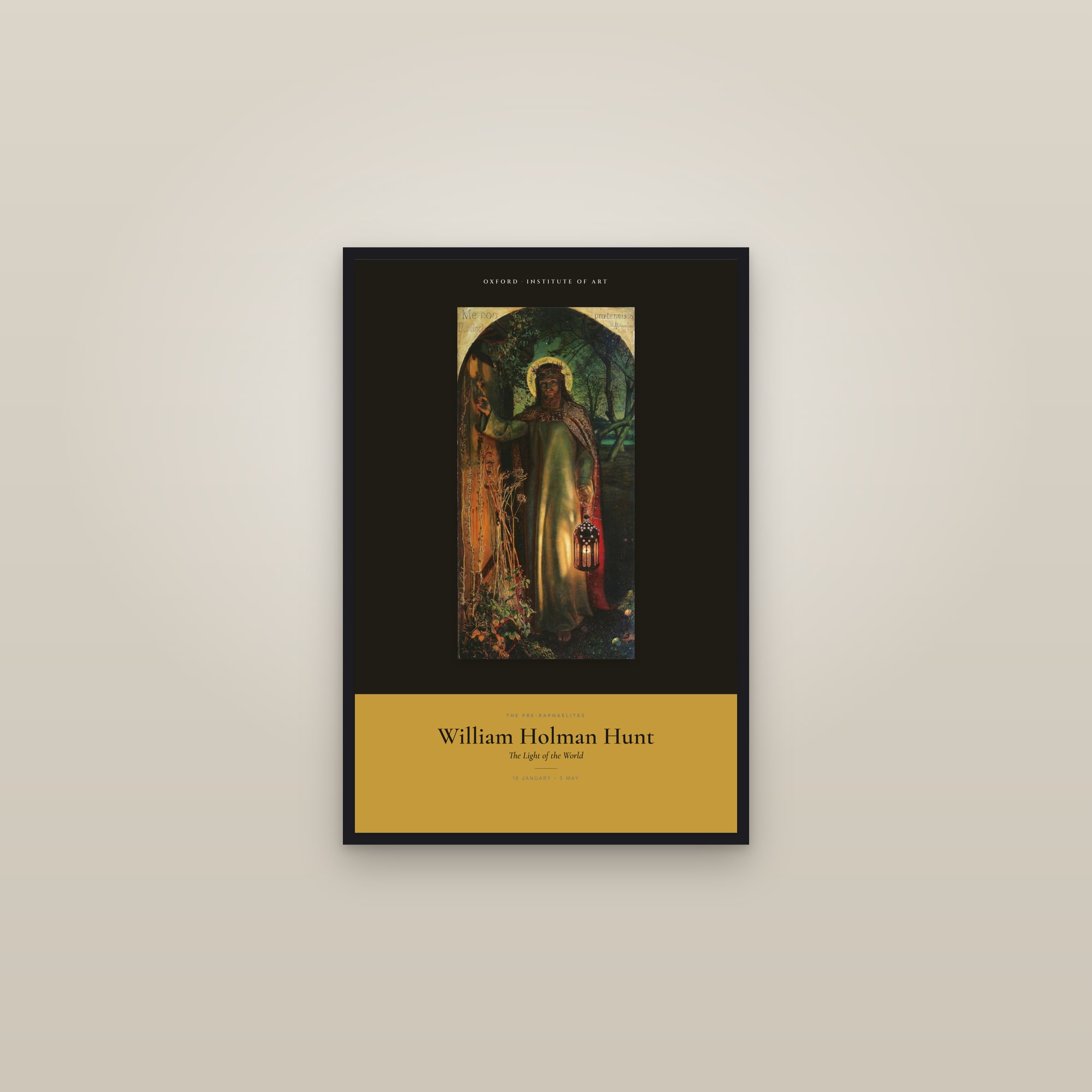 The Light of the World — Exhibition Poster — framed in a gallery setting