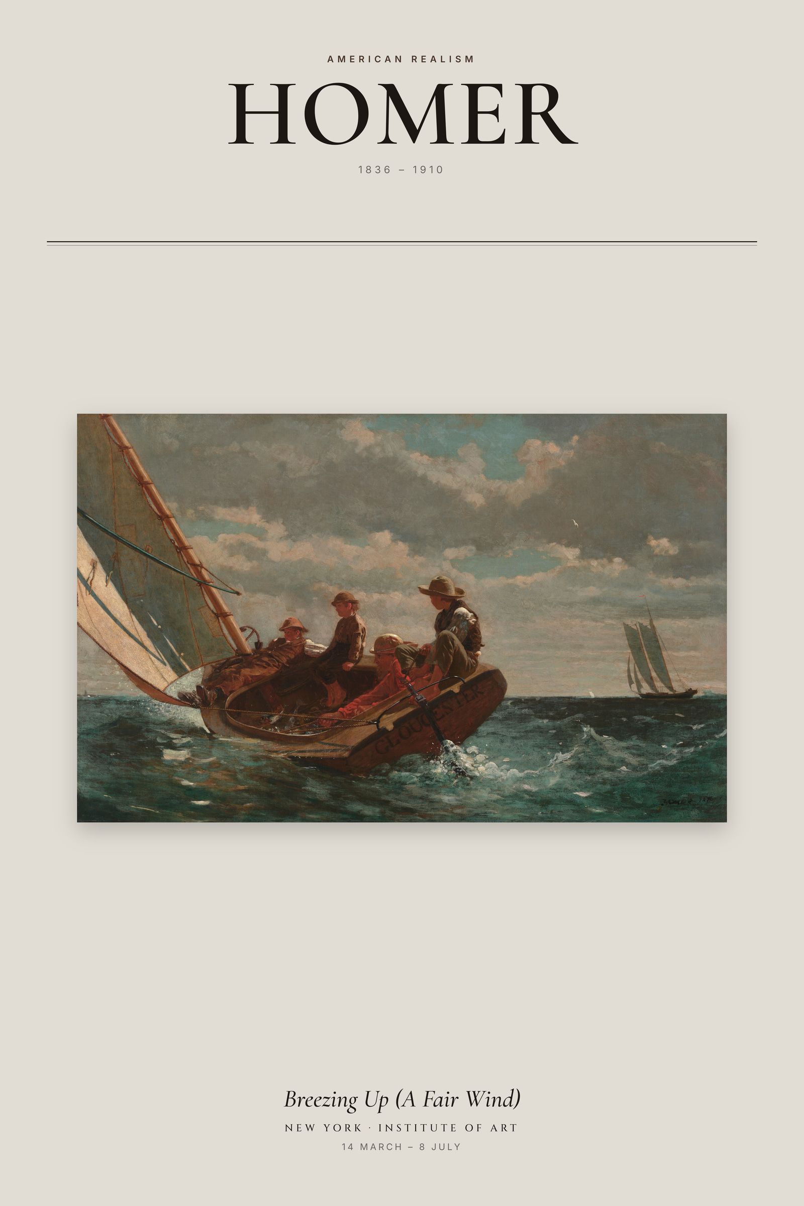 Breezing Up (A Fair Wind) — Exhibition Poster