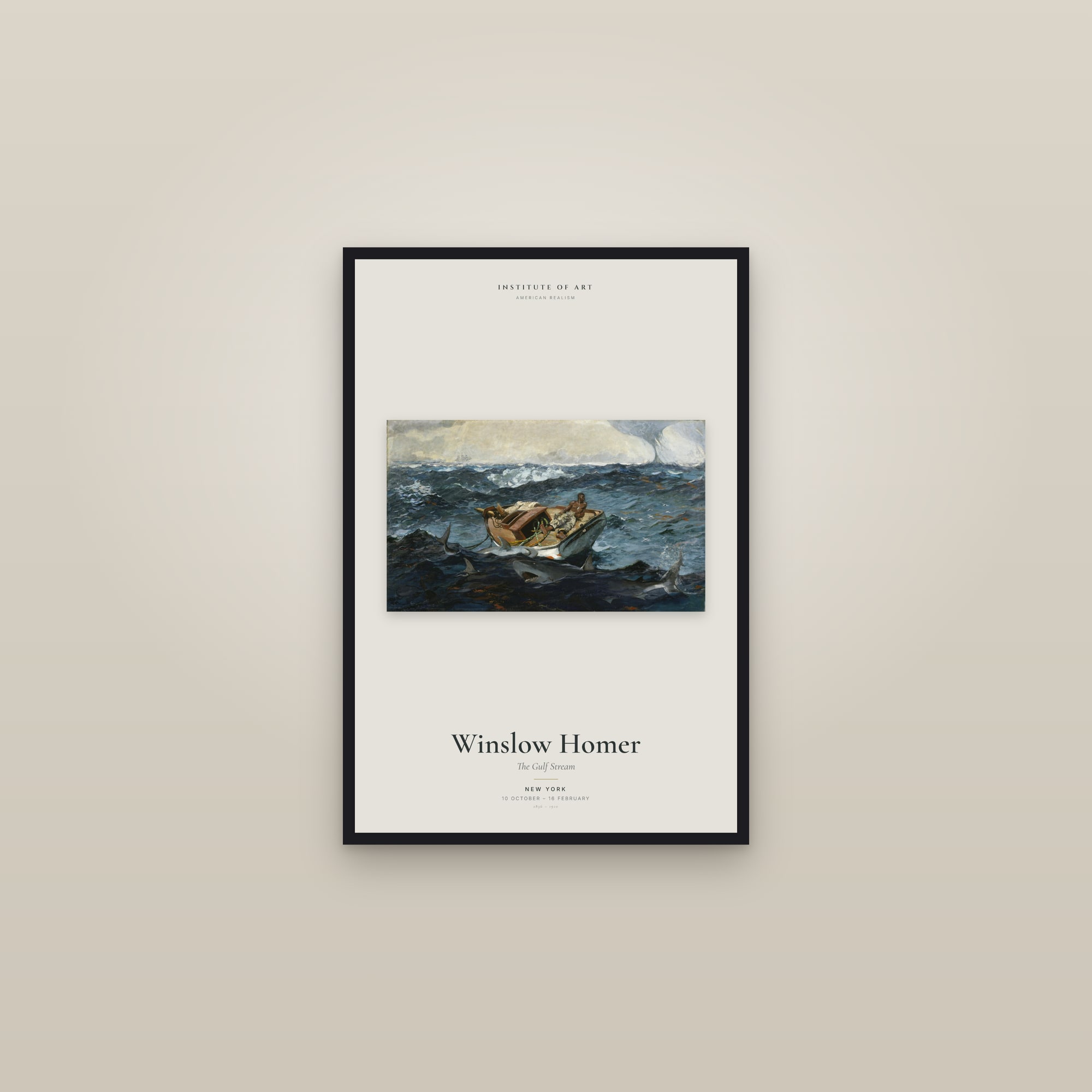 The Gulf Stream — Exhibition Poster — framed in a gallery setting