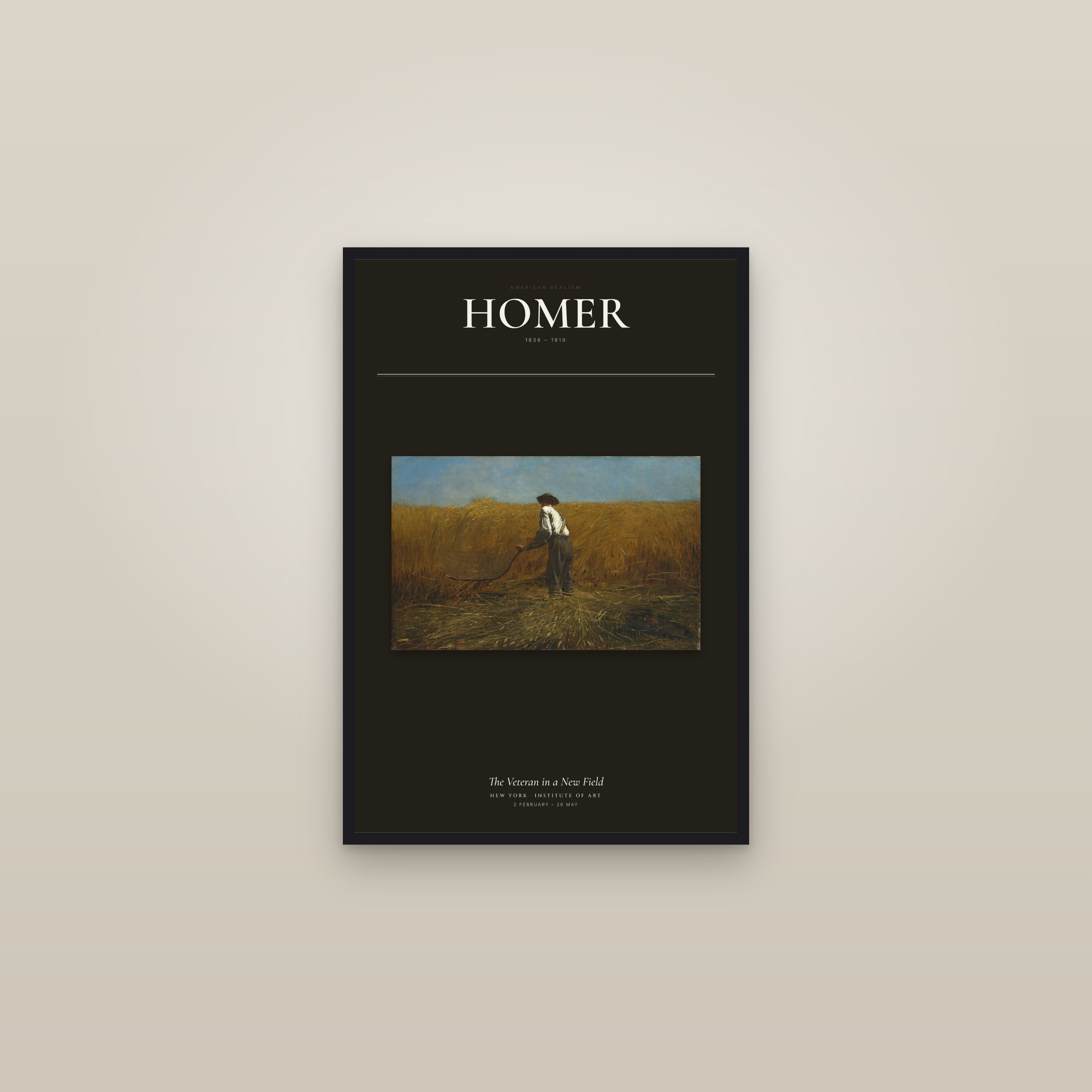 The Veteran in a New Field — Exhibition Poster — framed in a gallery setting