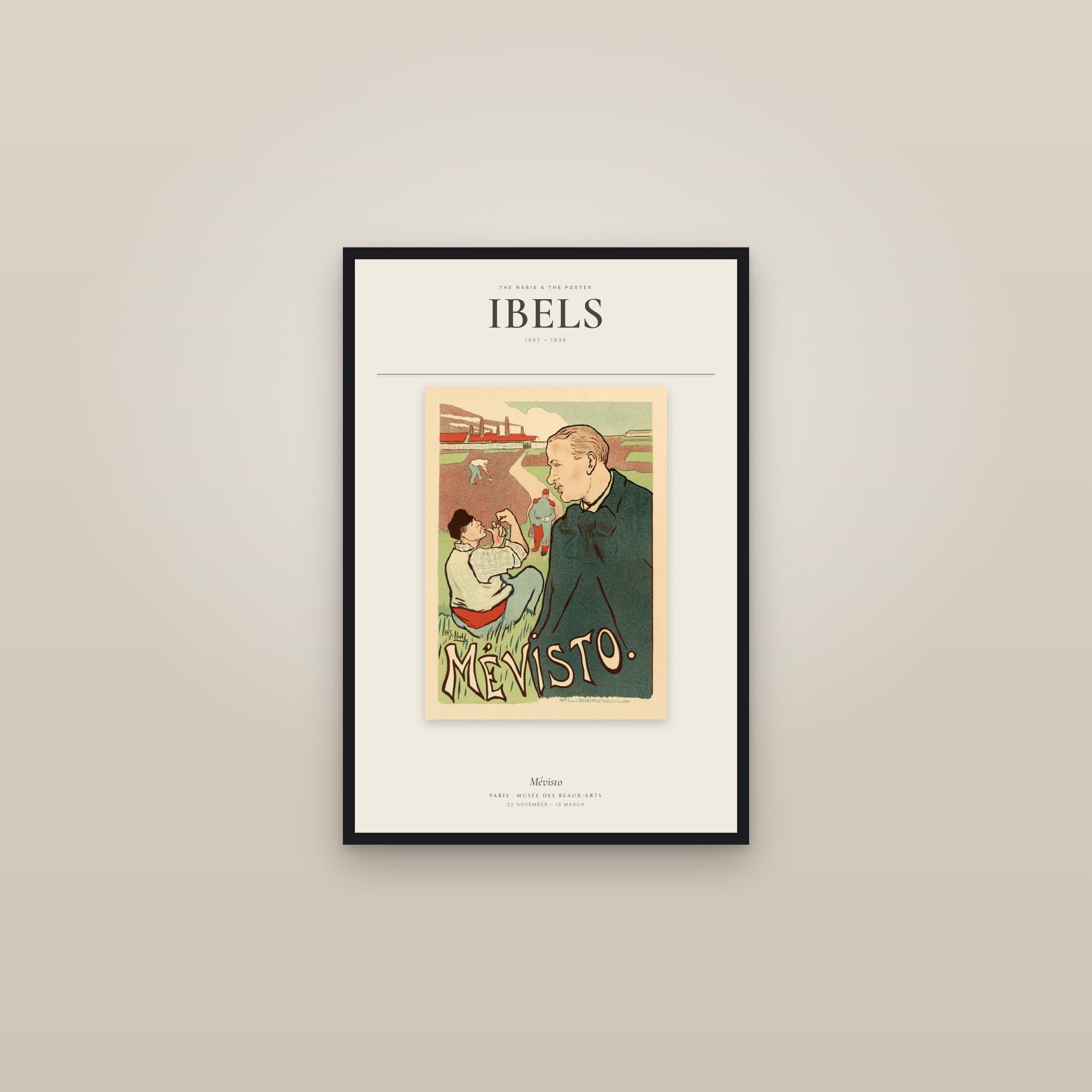 Mévisto — Exhibition Poster — framed in a gallery setting
