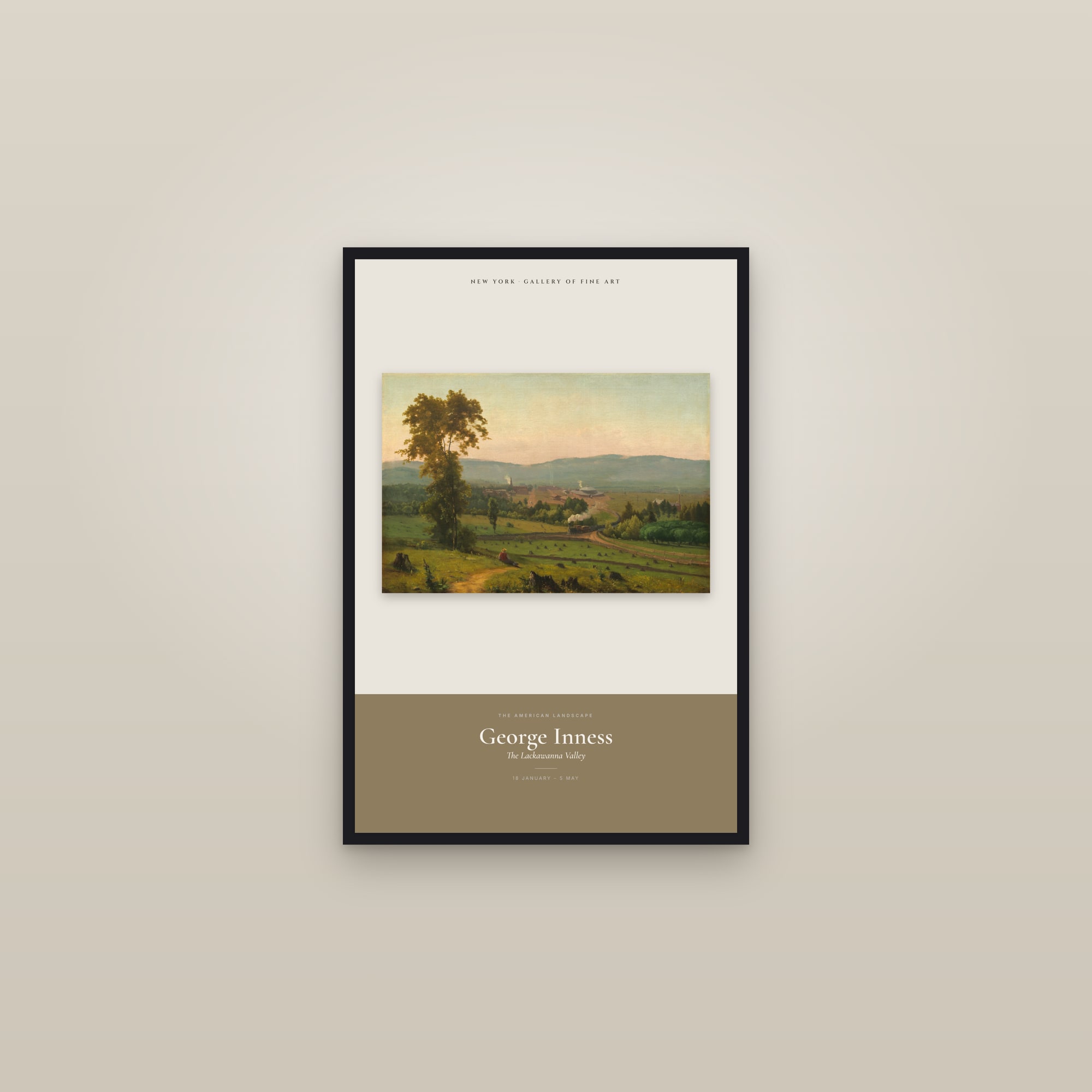 The Lackawanna Valley — Exhibition Poster — framed in a gallery setting