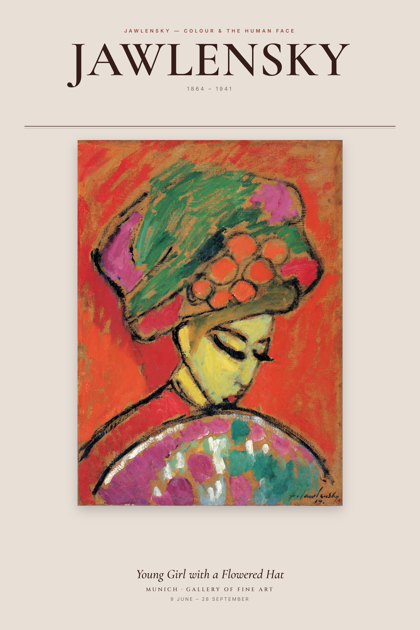 Young Girl with a Flowered Hat — Exhibition Poster
