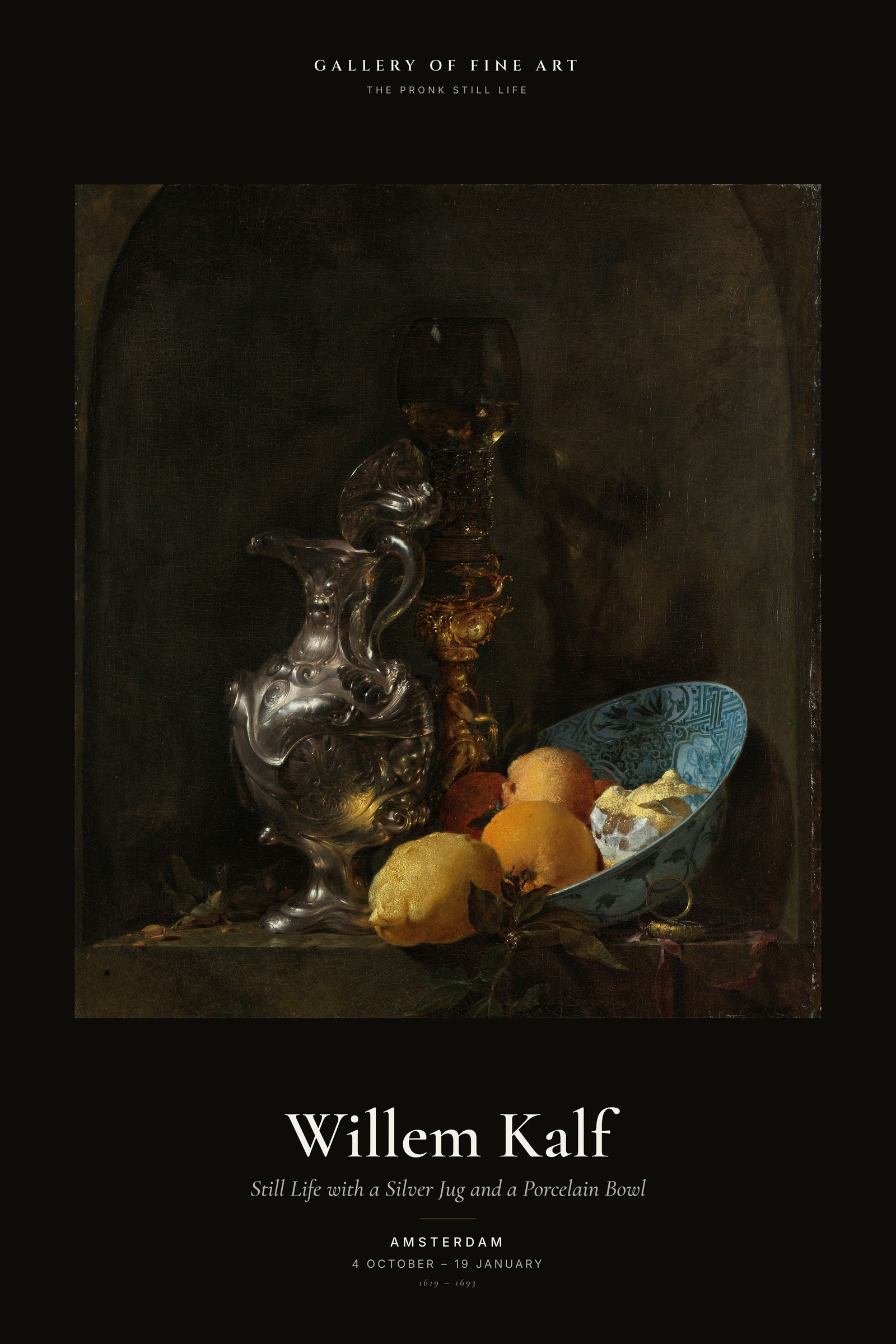 Still Life with a Silver Jug and a Porcelain Bowl — Exhibition Poster