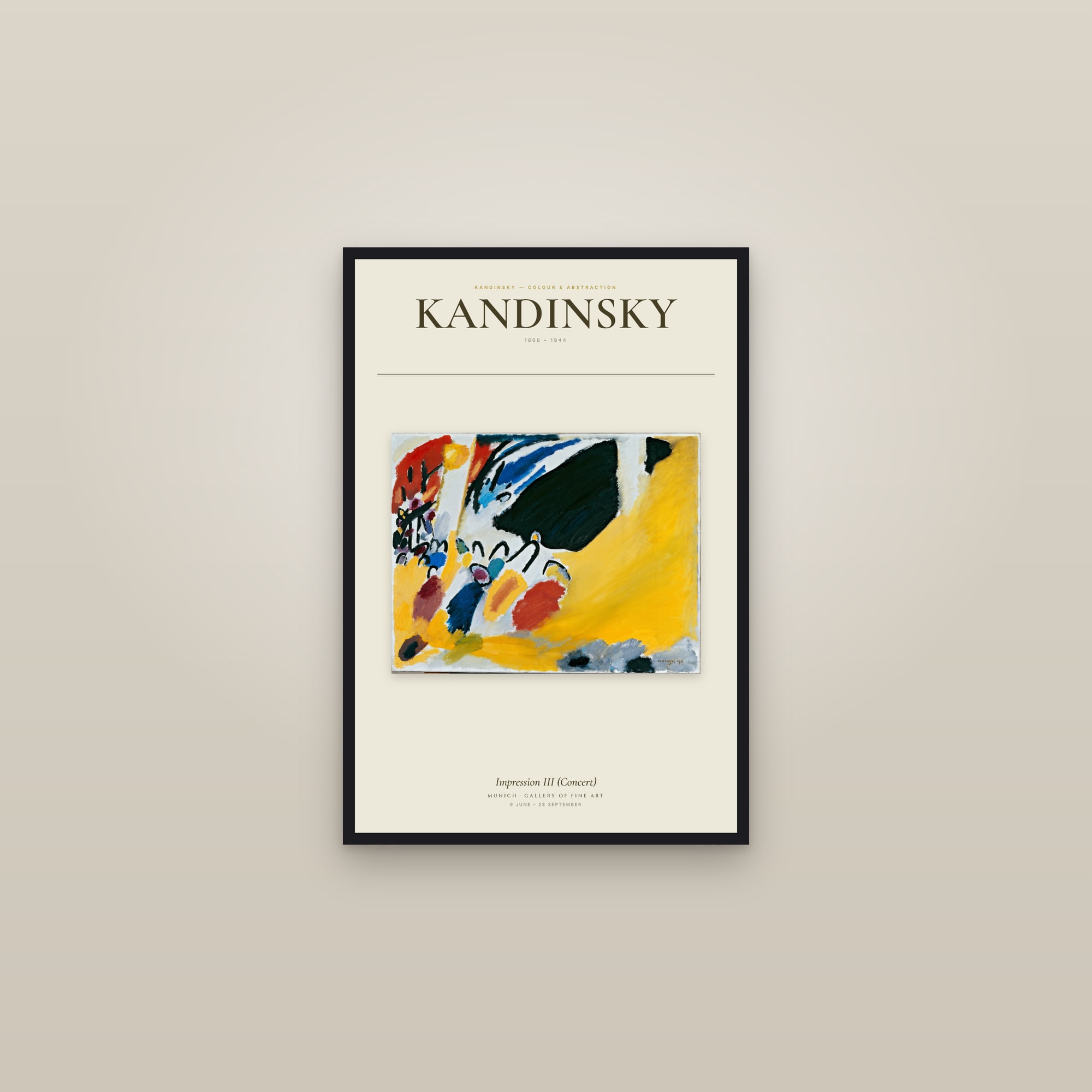 Impression III (Concert) — Exhibition Poster — framed in a gallery setting