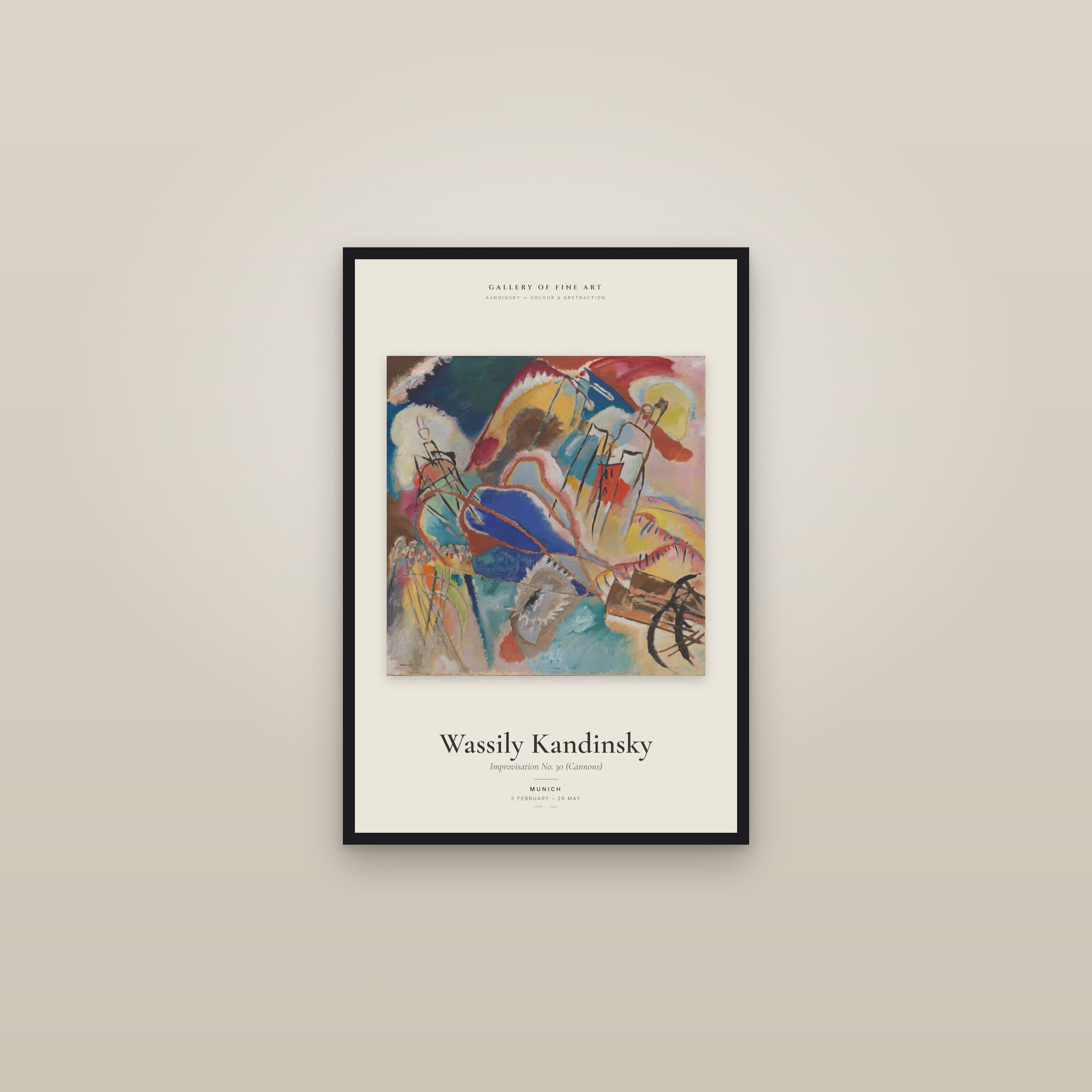 Improvisation No. 30 (Cannons) — Exhibition Poster