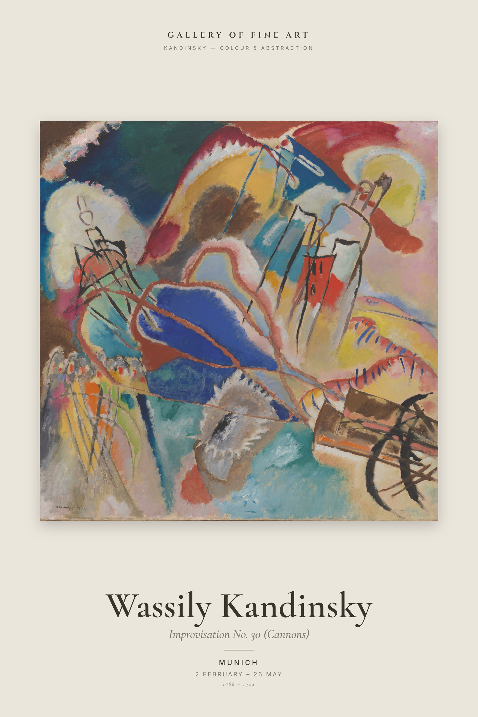 Improvisation No. 30 (Cannons) — Exhibition Poster
