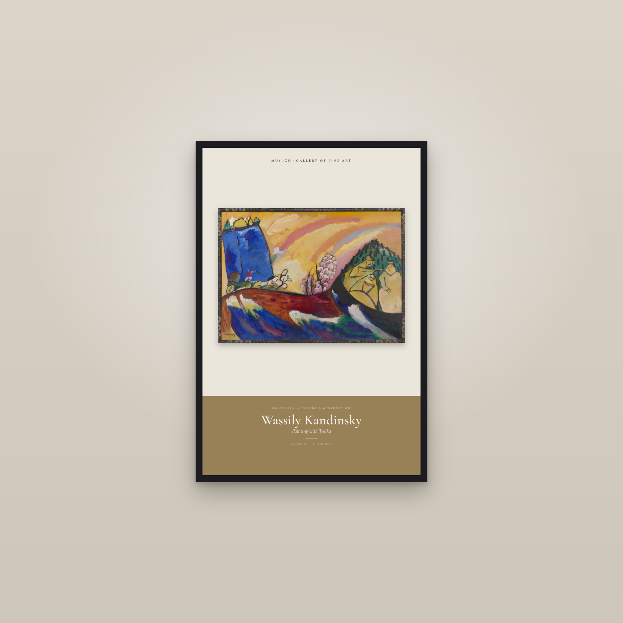 Painting with Troika — Exhibition Poster — framed in a gallery setting