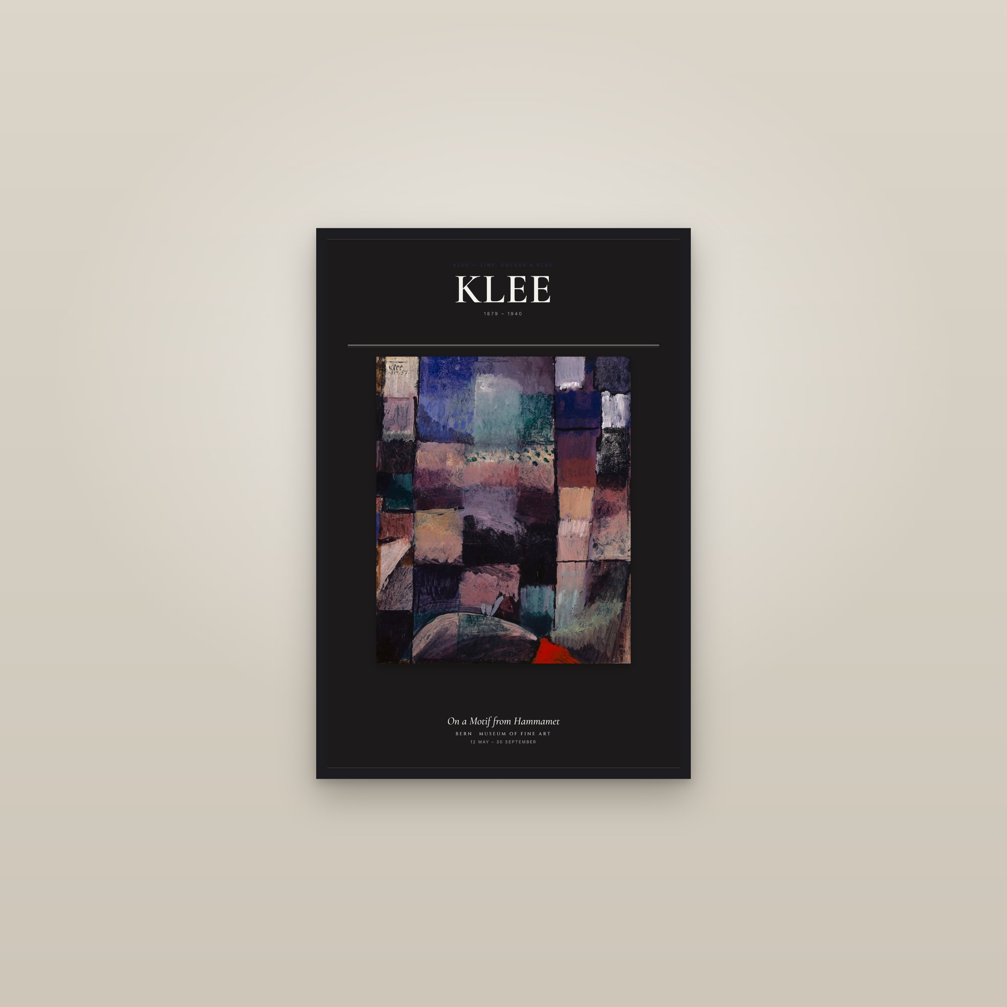 On a Motif from Hammamet — Exhibition Poster — framed in a gallery setting