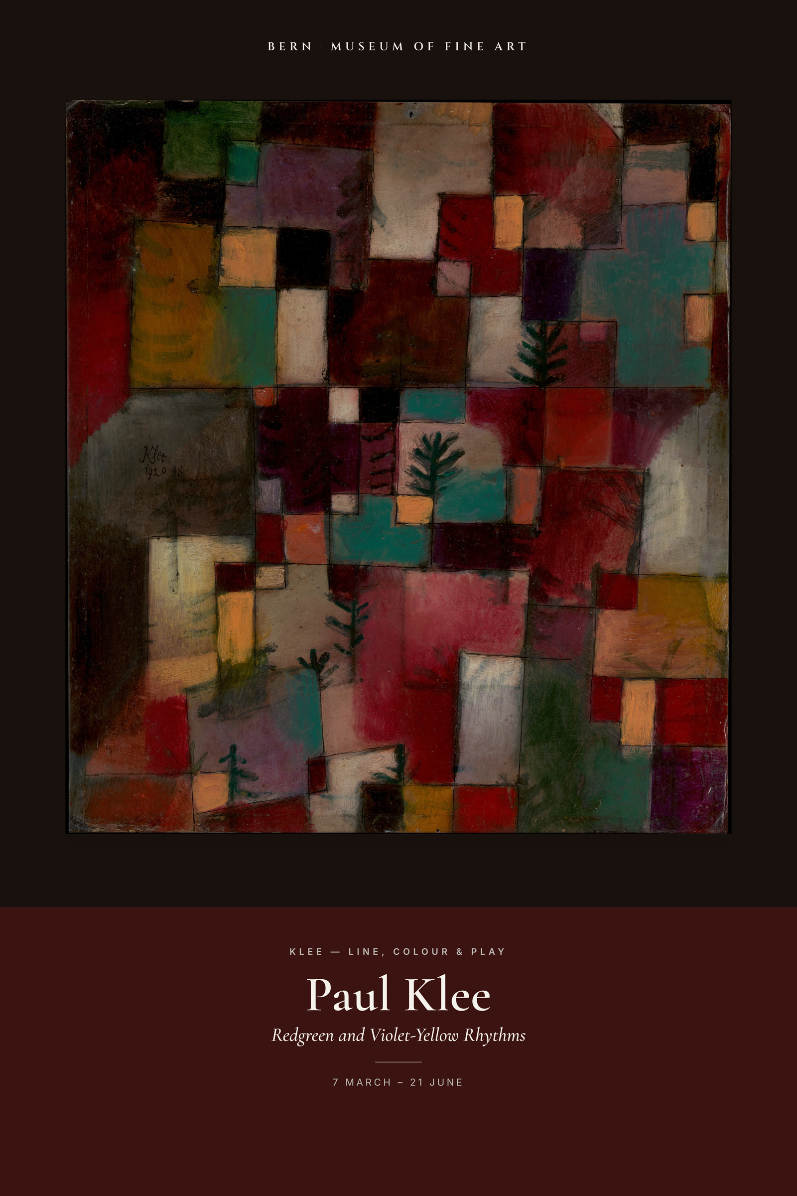Redgreen and Violet-Yellow Rhythms — Exhibition Poster