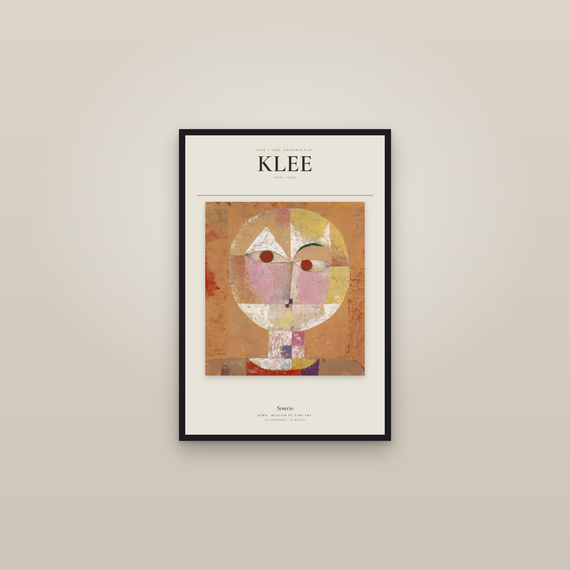 Senecio — Exhibition Poster — framed in a gallery setting