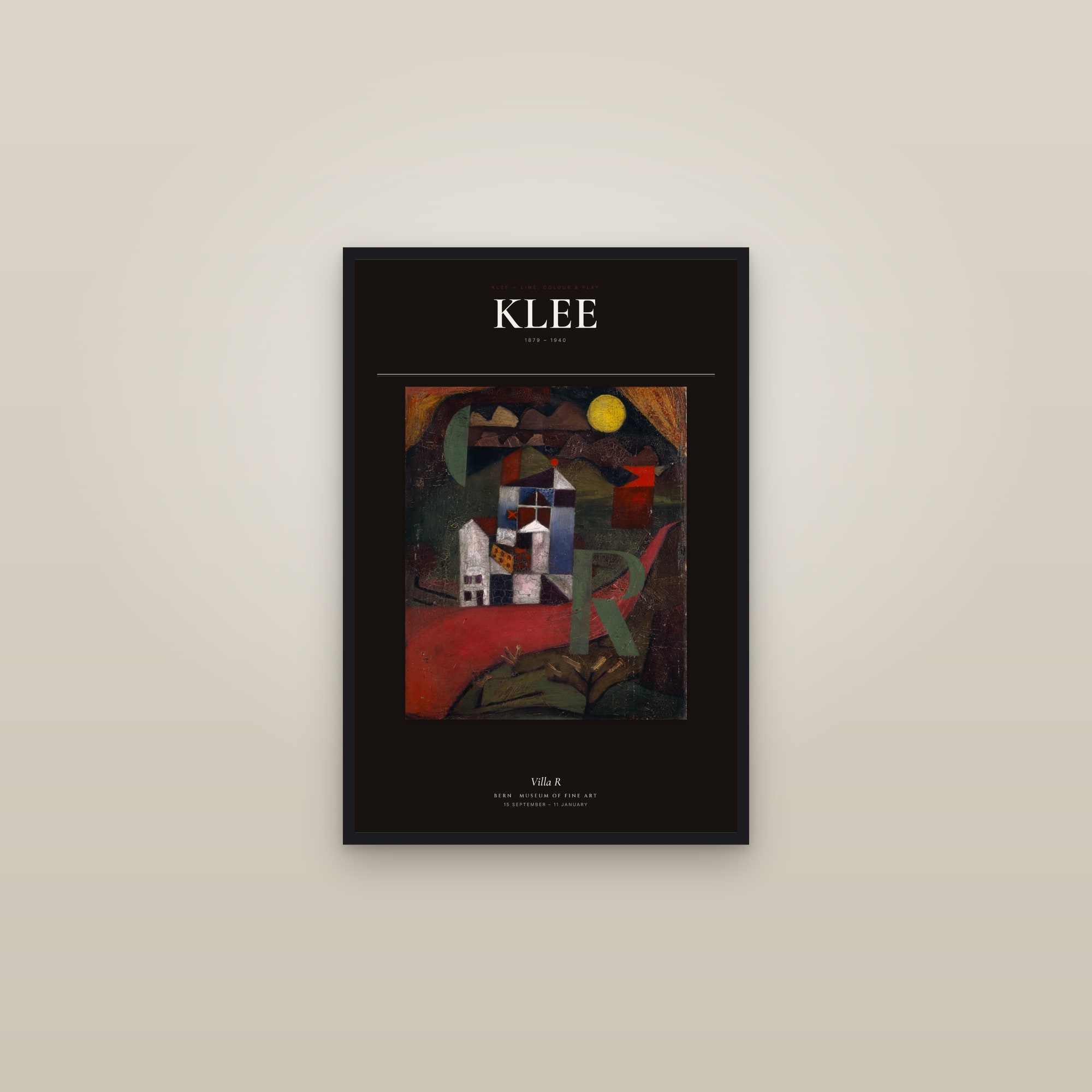 Villa R — Exhibition Poster — framed in a gallery setting