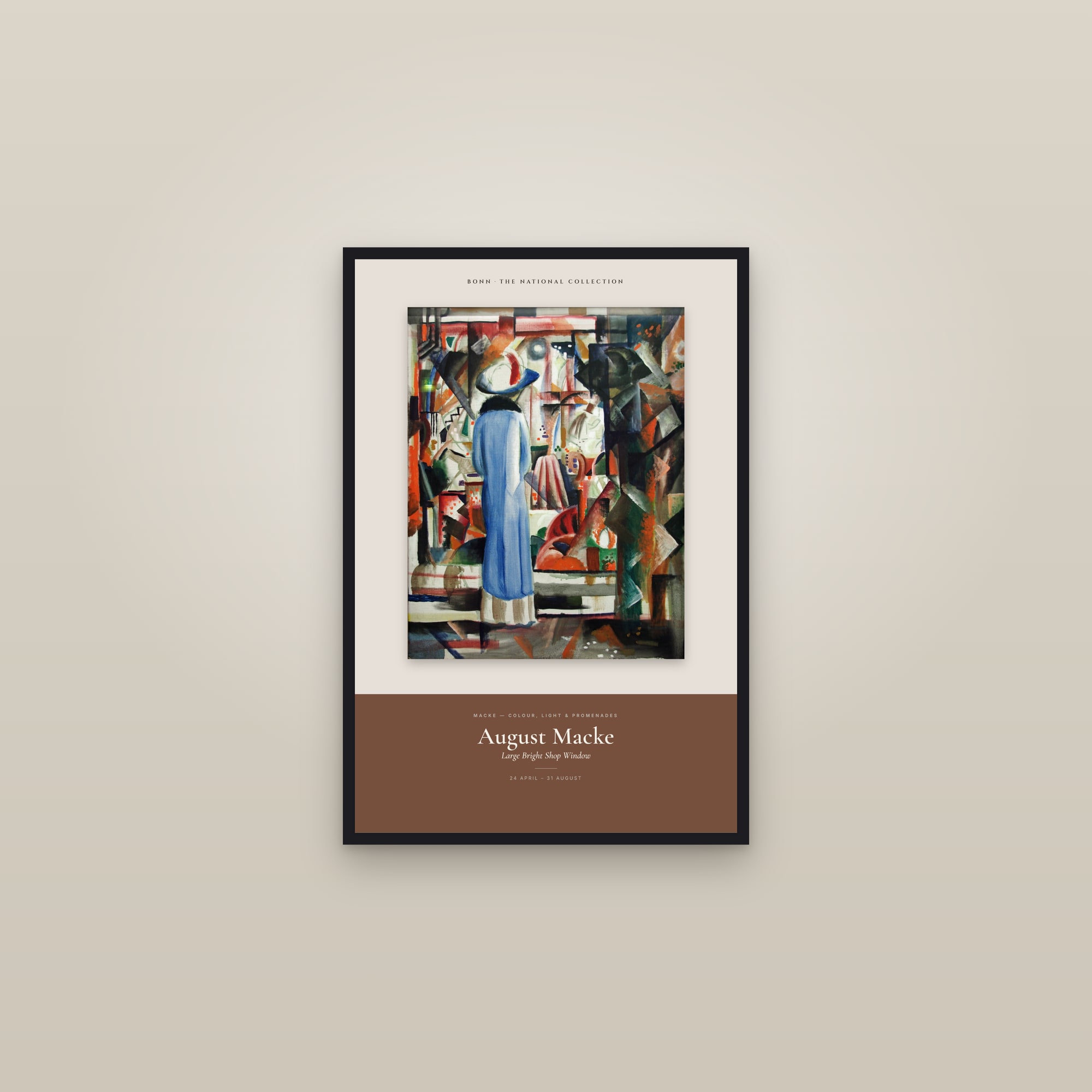 Large Bright Shop Window — Exhibition Poster — framed in a gallery setting