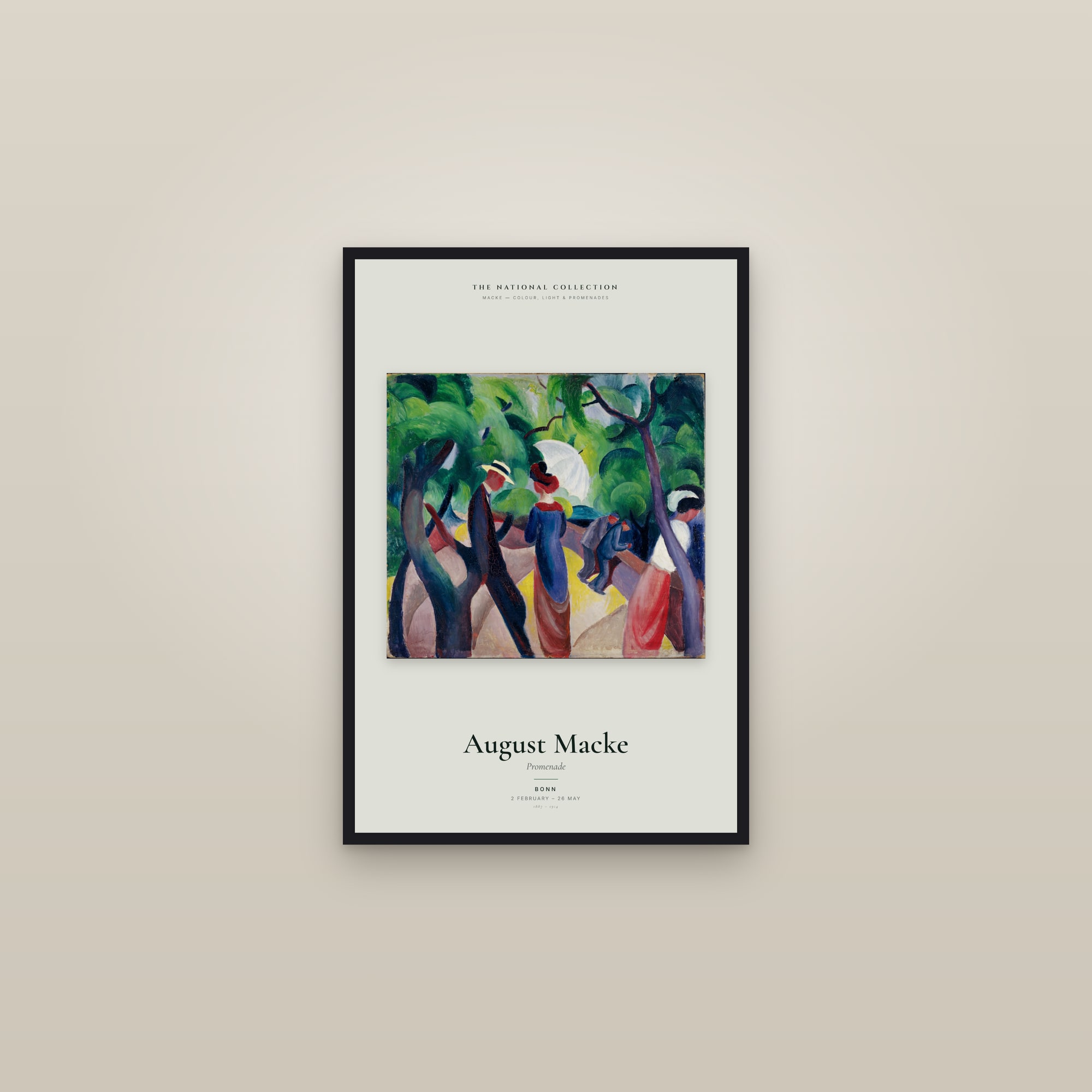 Promenade — Exhibition Poster — framed in a gallery setting