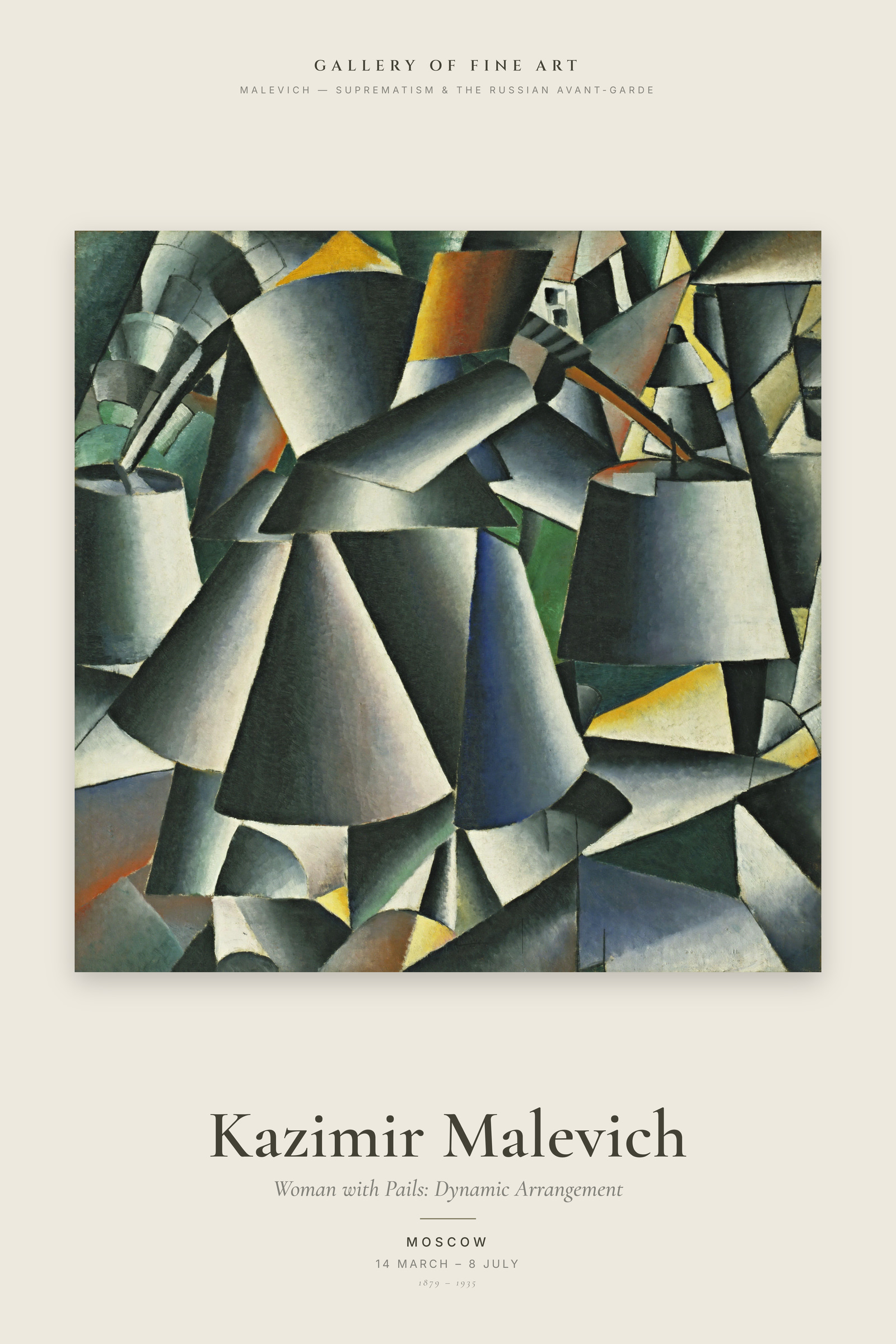 Woman with Pails: Dynamic Arrangement — Exhibition Poster