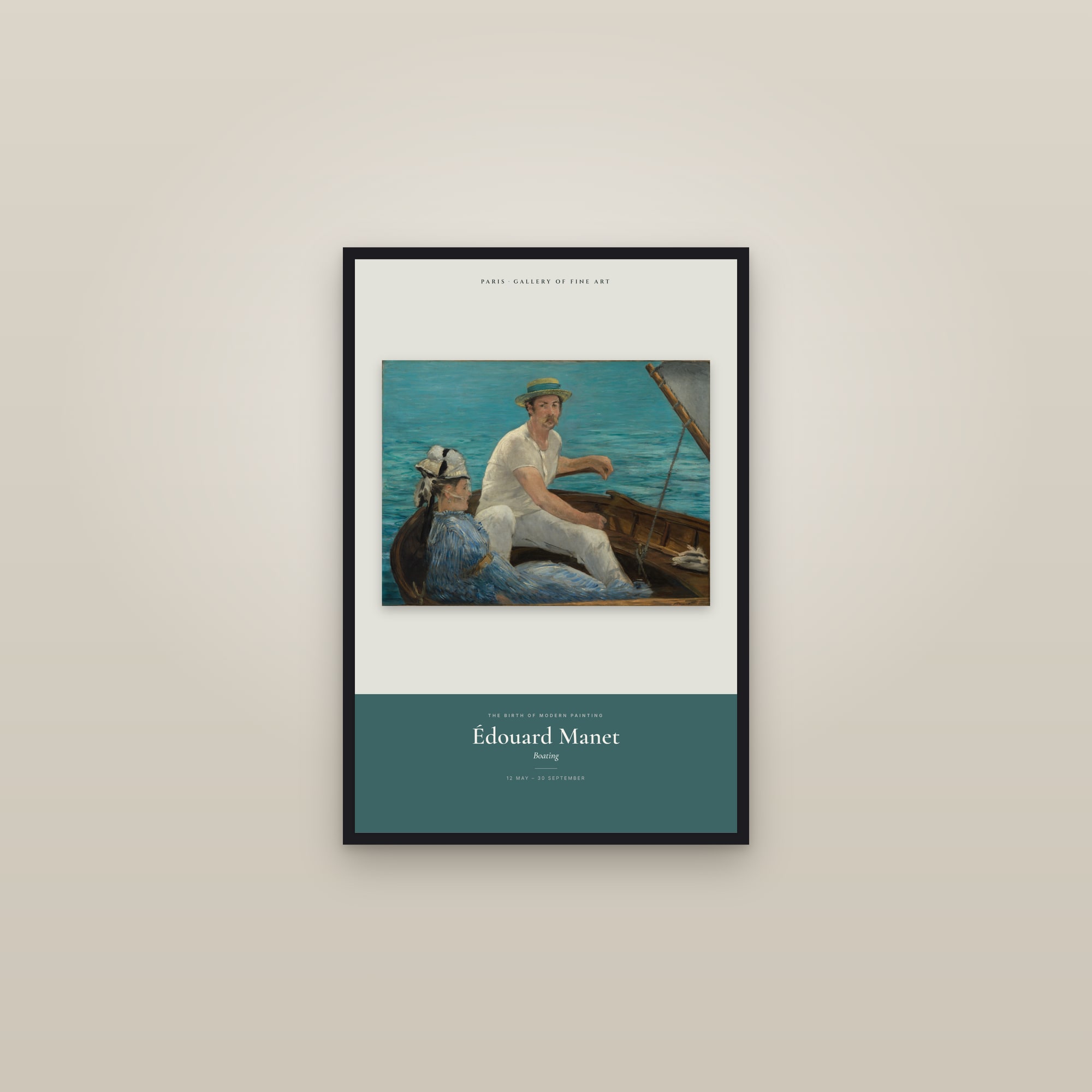 Boating — Exhibition Poster — framed in a gallery setting