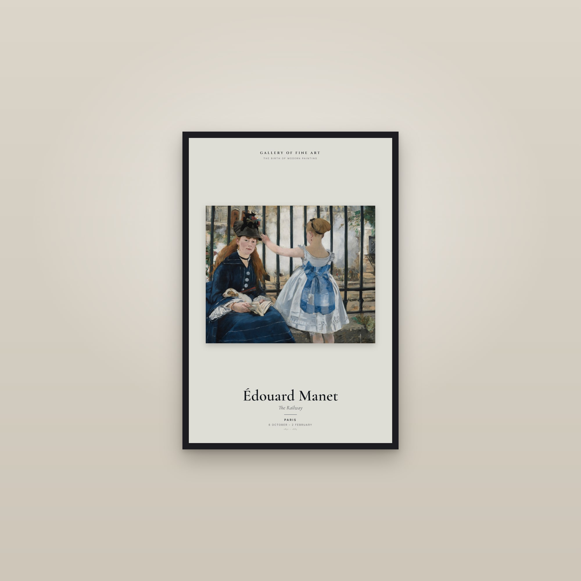 The Railway — Exhibition Poster — framed in a gallery setting