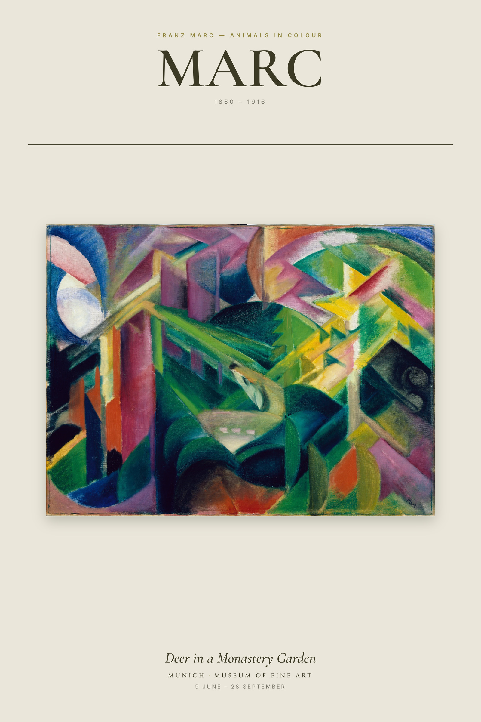 Deer in a Monastery Garden — Exhibition Poster