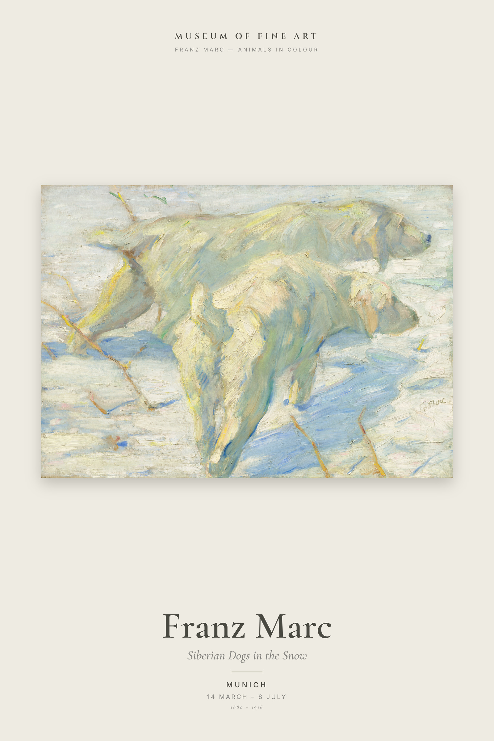 Siberian Dogs in the Snow — Exhibition Poster