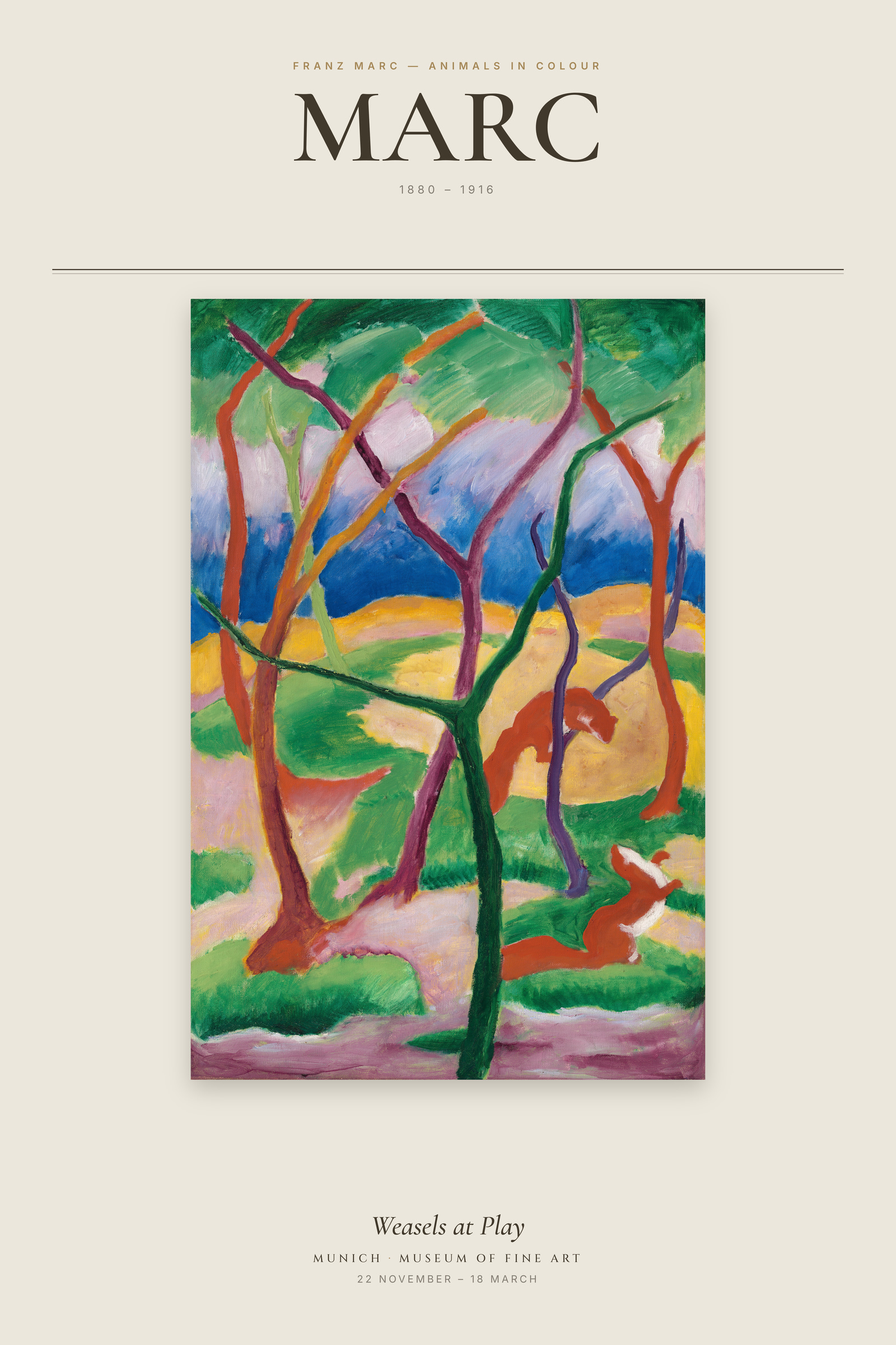 Weasels at Play — Exhibition Poster