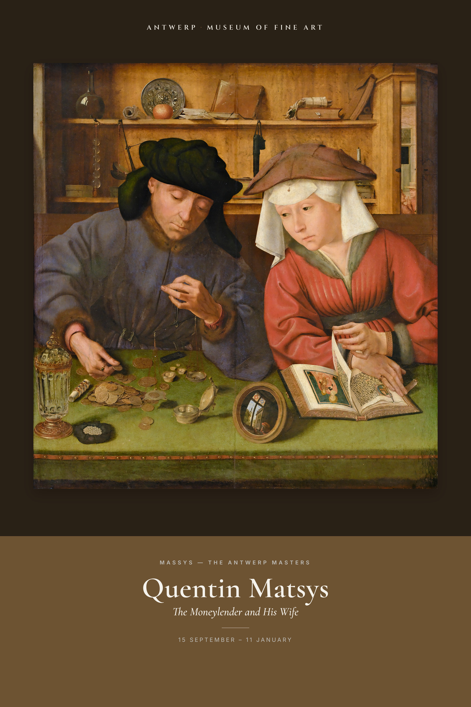 The Moneylender and His Wife — Exhibition Poster