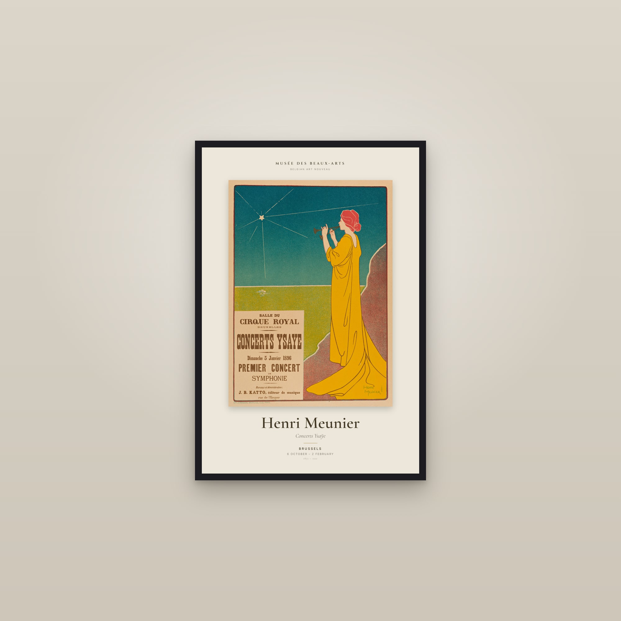 Concerts Ysaÿe — Exhibition Poster — framed in a gallery setting