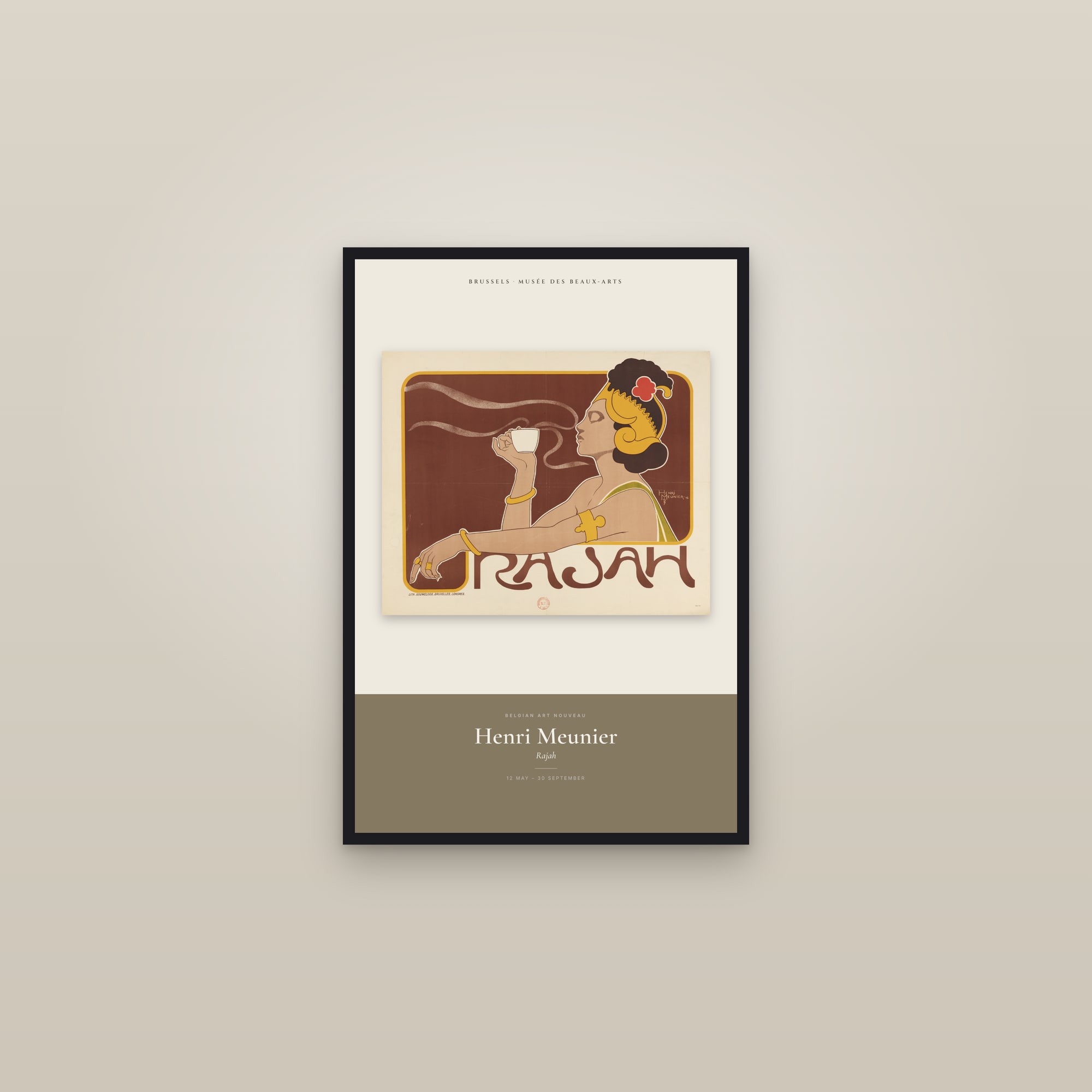 Rajah — Exhibition Poster — framed in a gallery setting