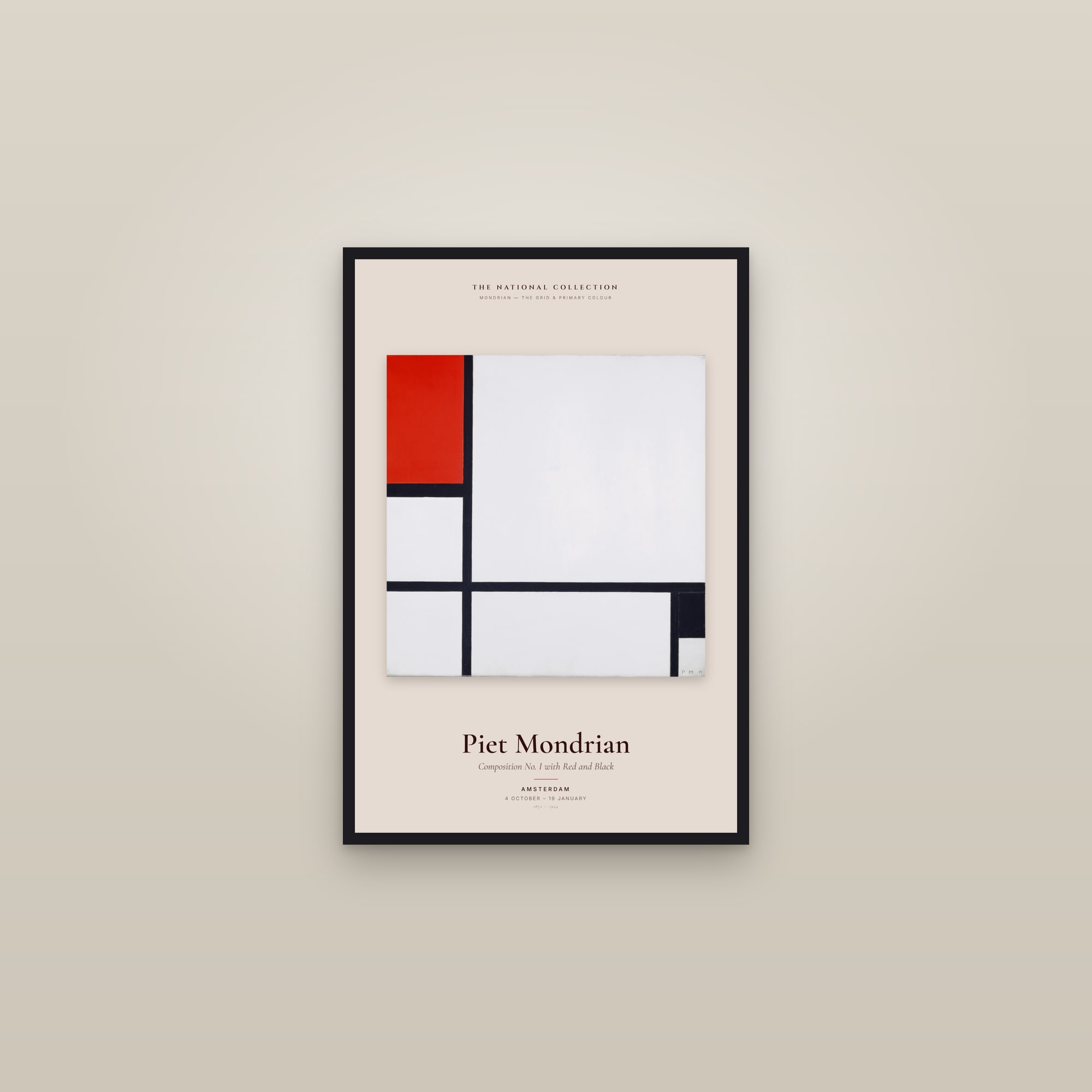 Composition No. I with Red and Black — Exhibition Poster