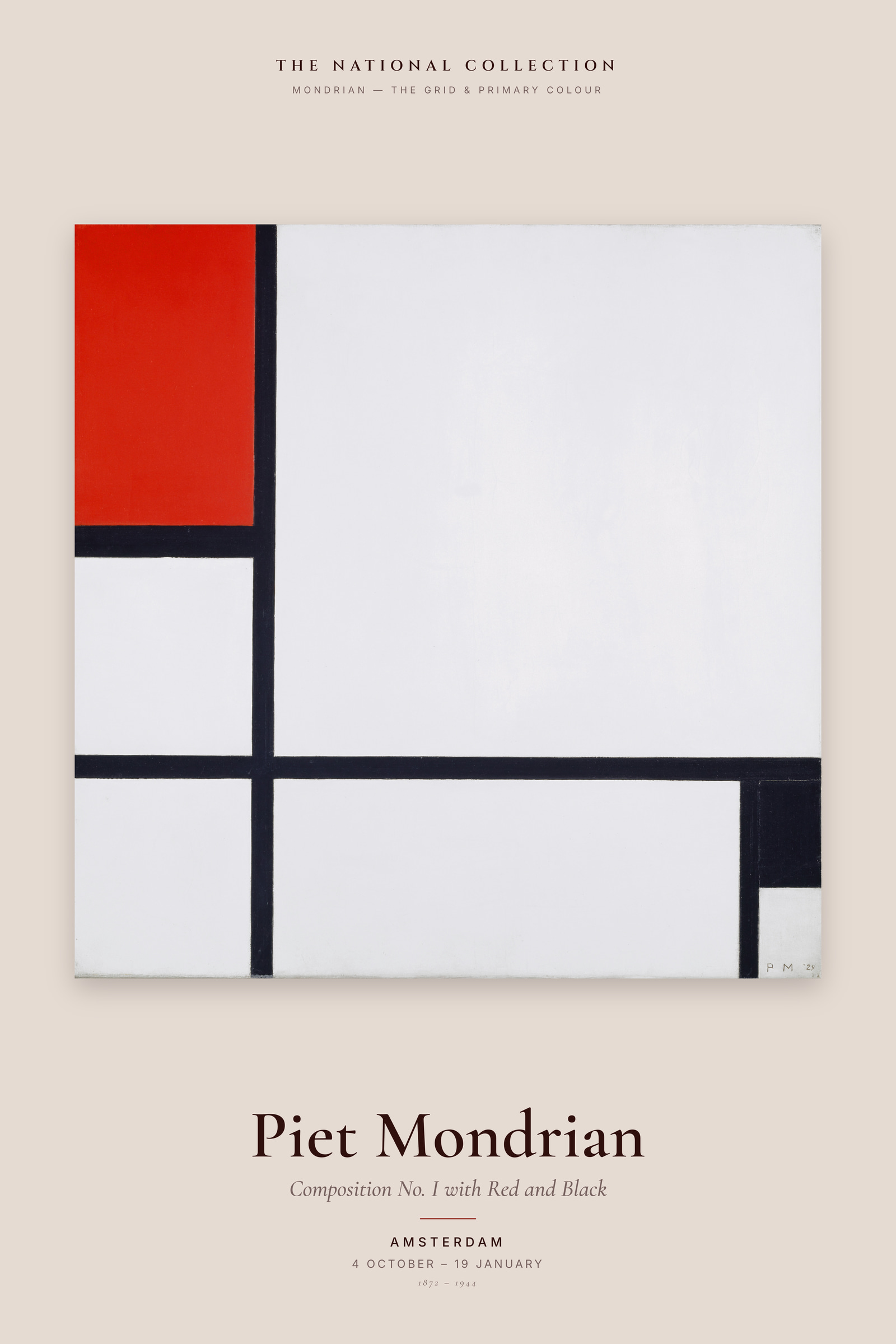 Composition No. I with Red and Black — Exhibition Poster