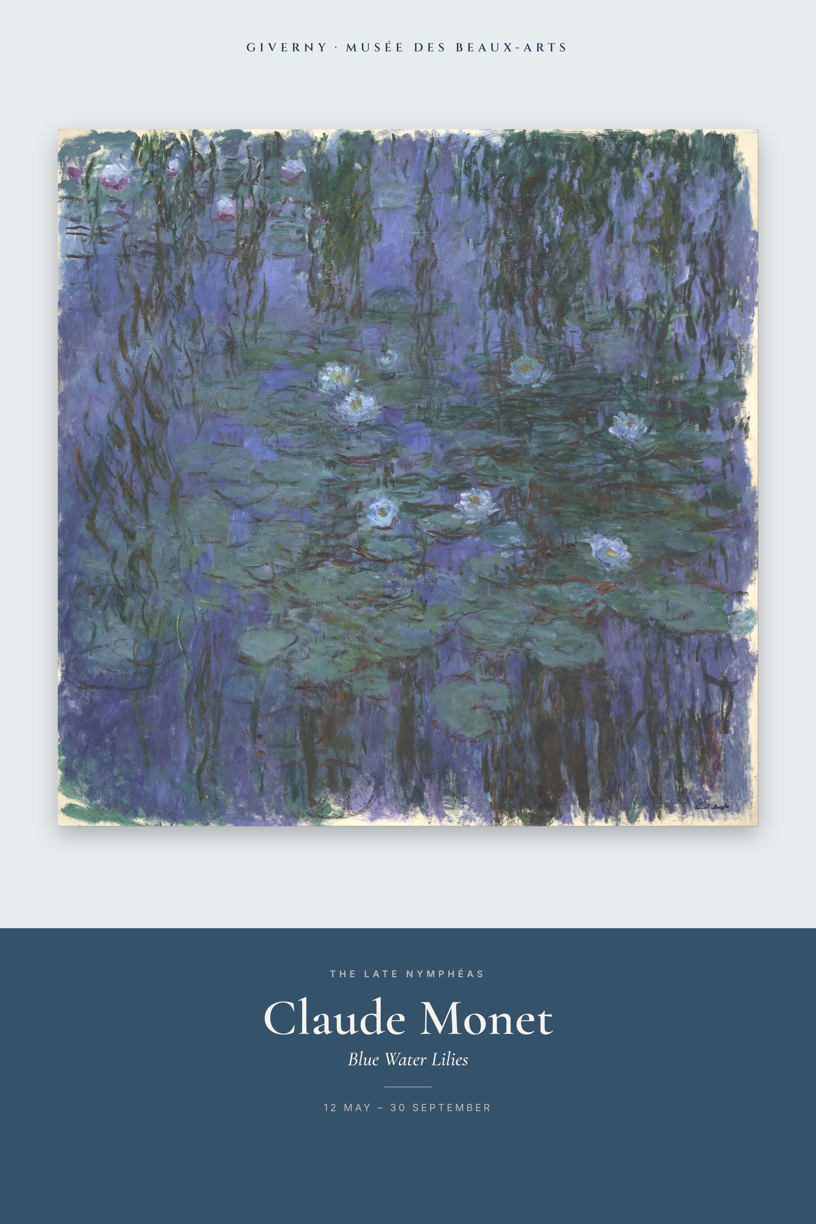 Blue Water Lilies — Exhibition Poster