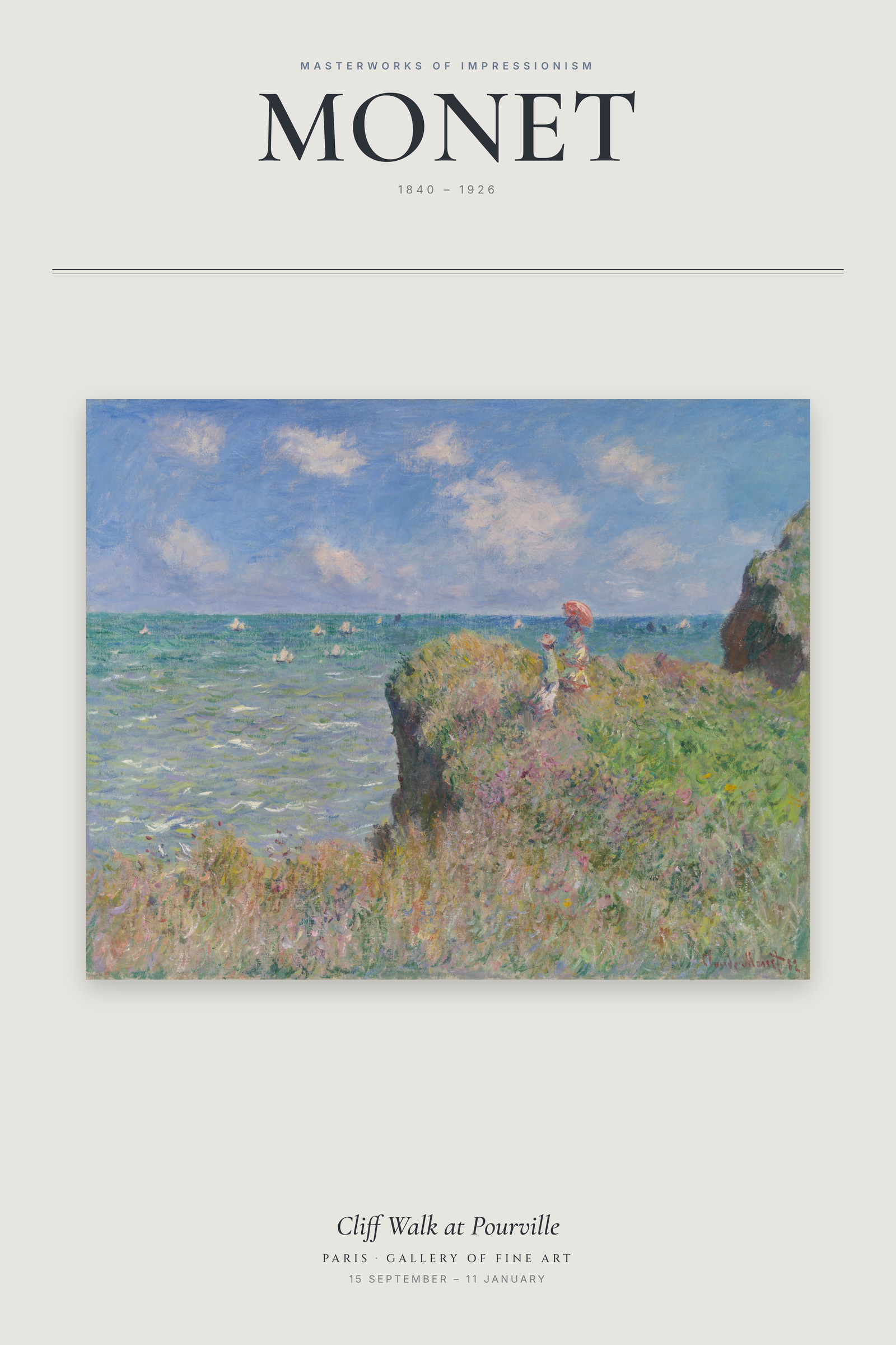 Cliff Walk at Pourville — Exhibition Poster