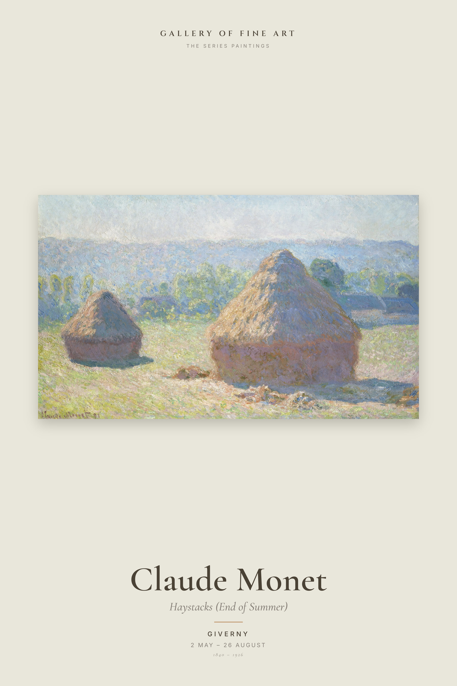 Haystacks (End of Summer) — Exhibition Poster