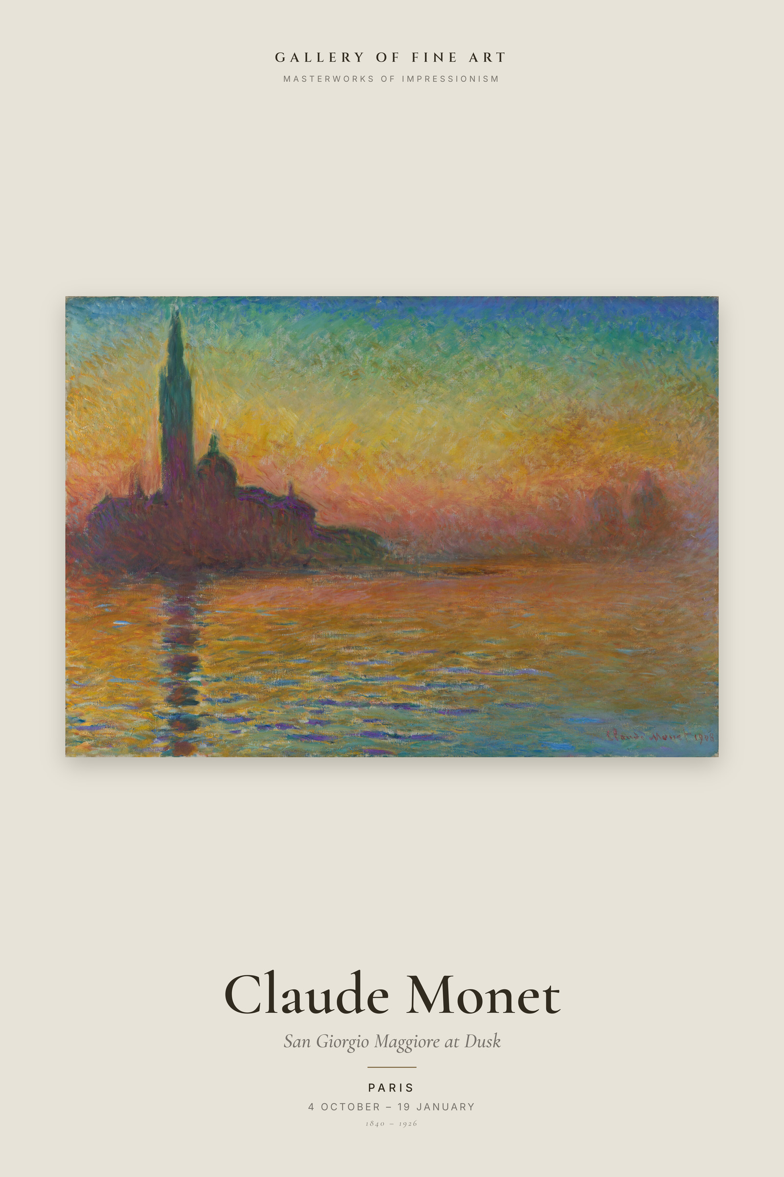 San Giorgio Maggiore at Dusk — Exhibition Poster