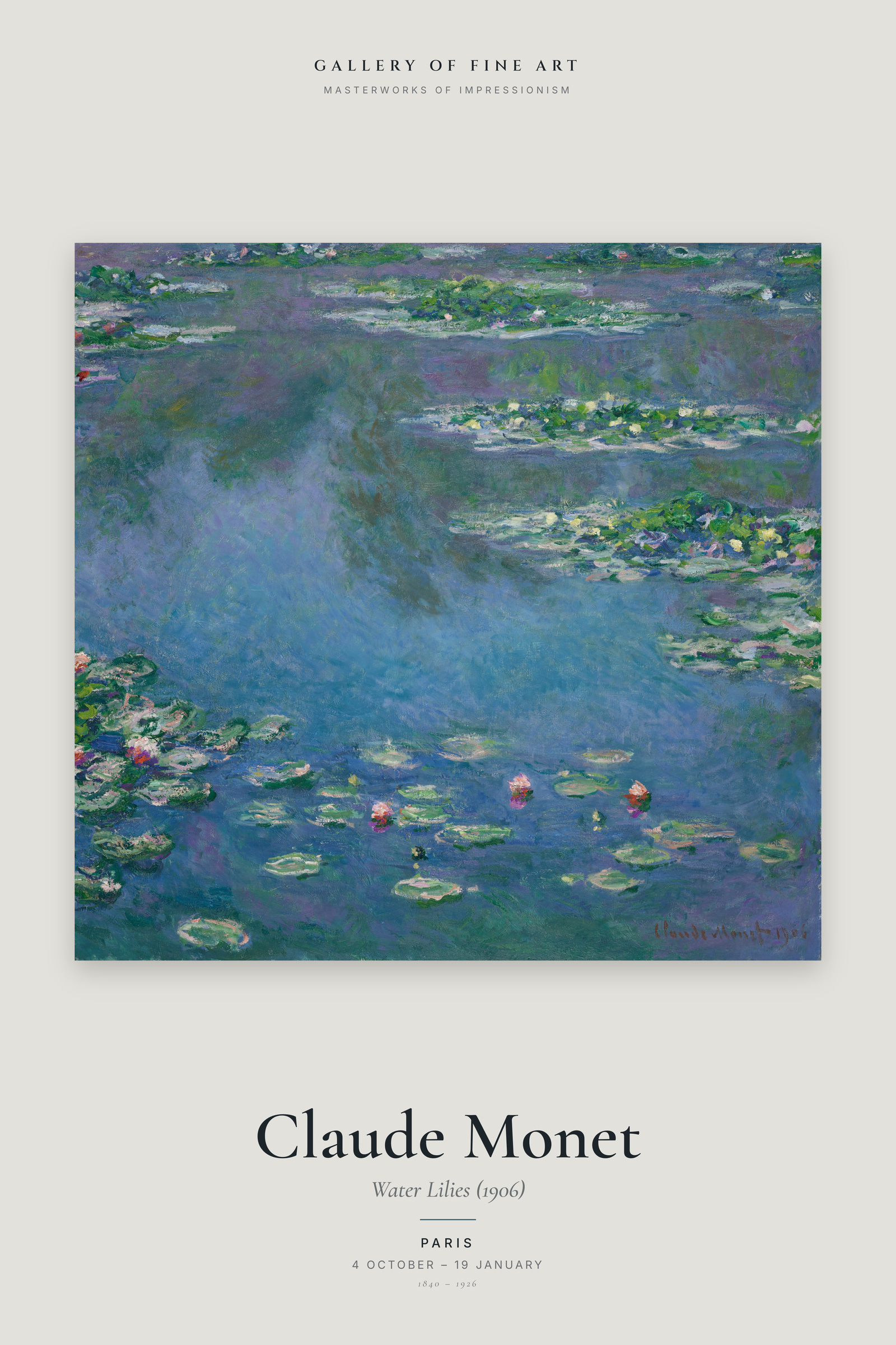 Water Lilies (1906) — Exhibition Poster