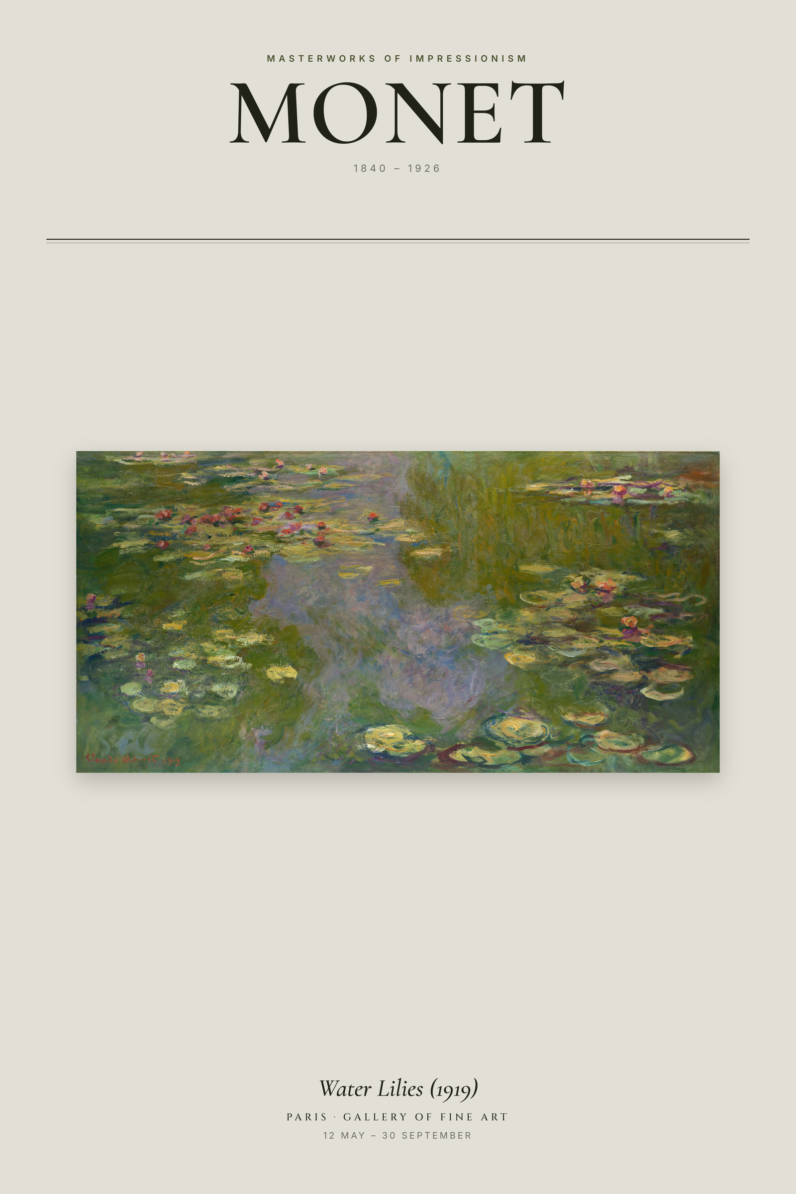 Water Lilies (1919) — Exhibition Poster