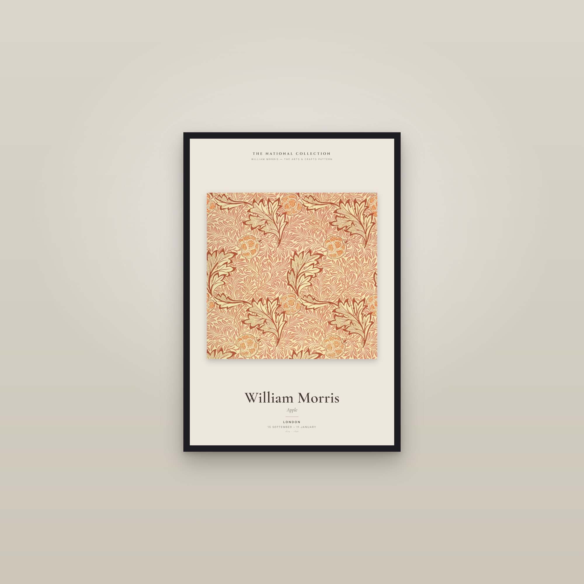Apple — Exhibition Poster — framed in a gallery setting