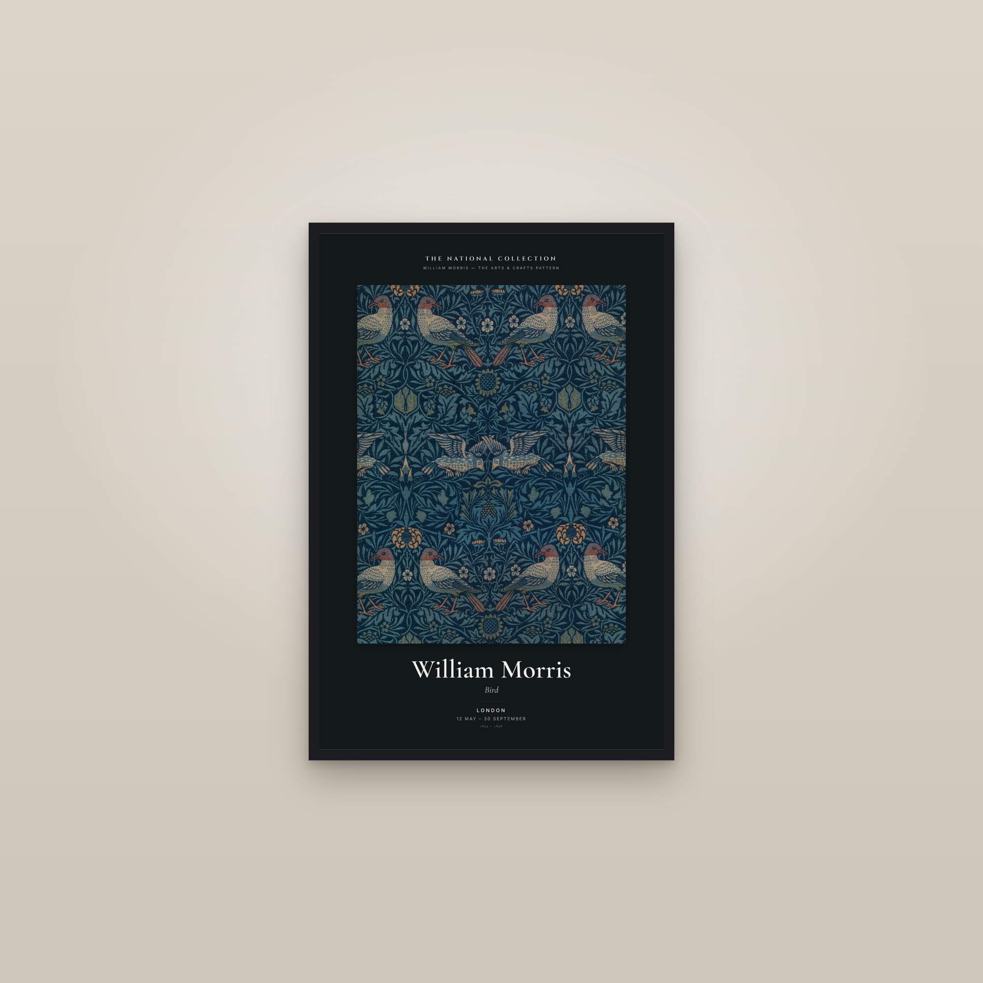 Bird — Exhibition Poster — framed in a gallery setting