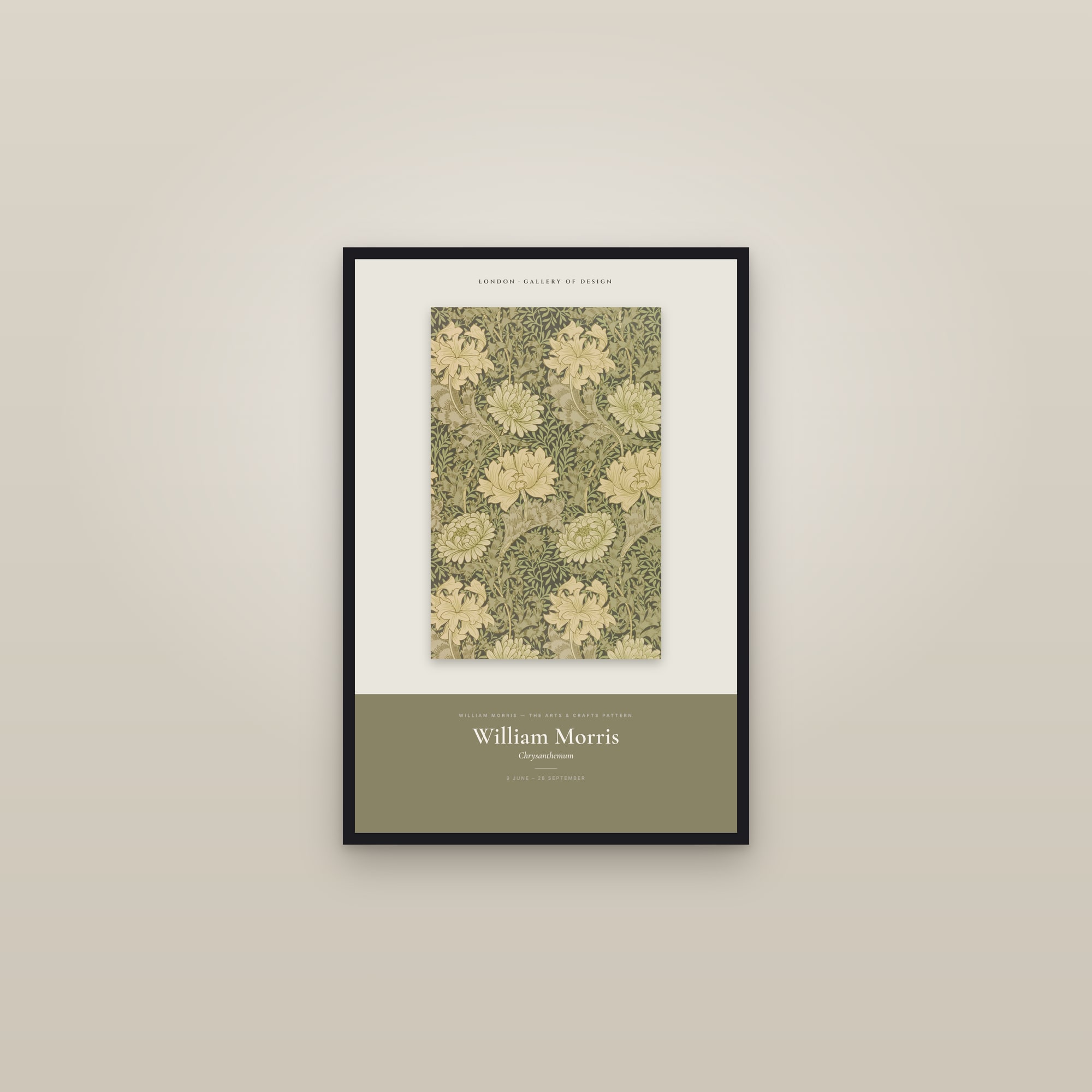 Chrysanthemum — Exhibition Poster — framed in a gallery setting