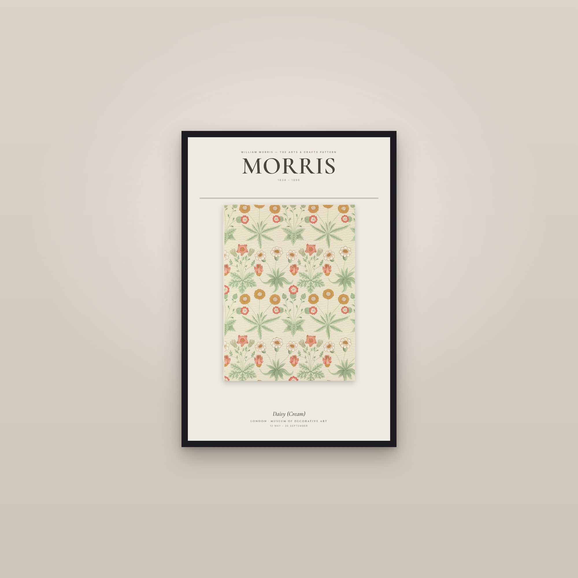 Daisy (Cream) — Exhibition Poster — framed in a gallery setting