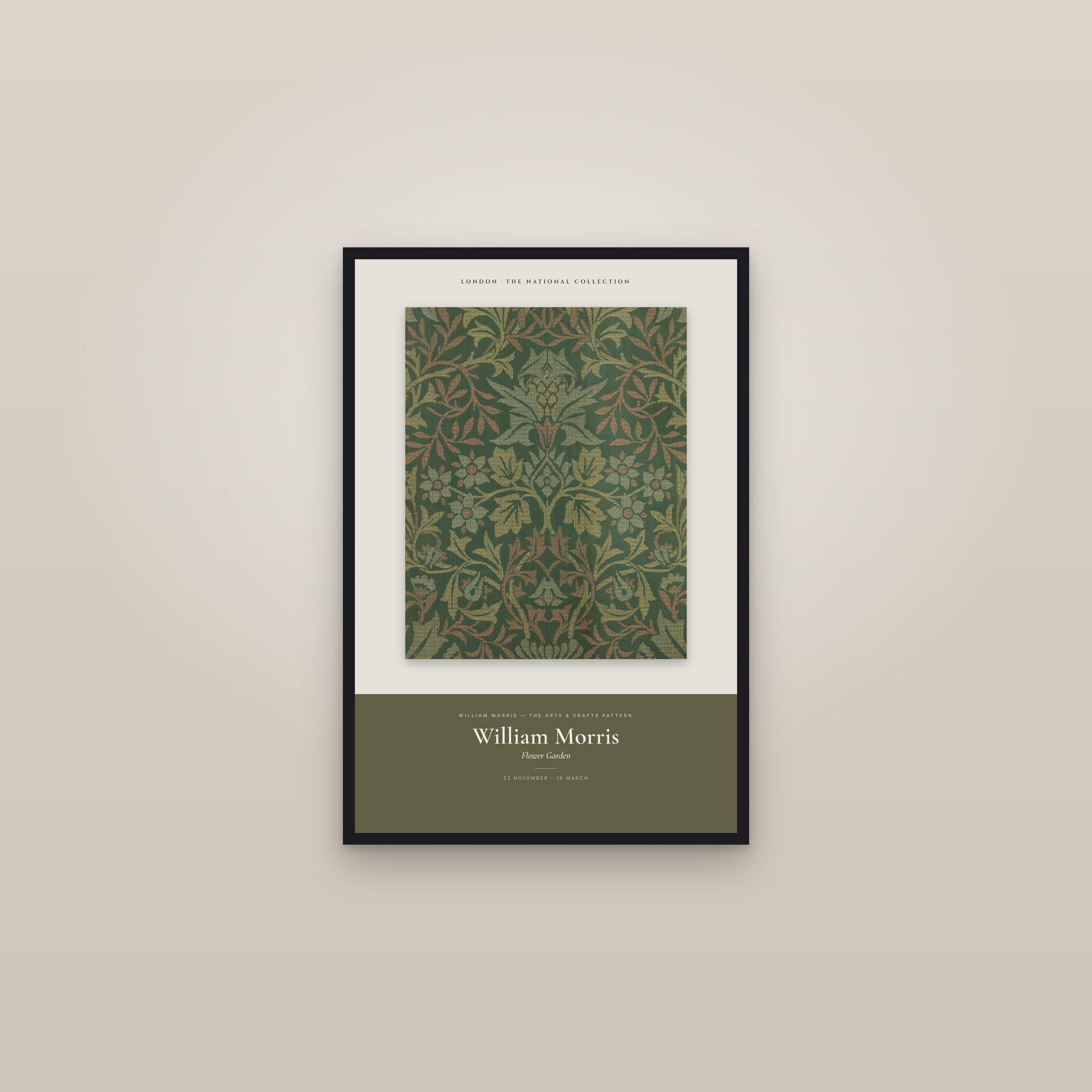 Flower Garden — Exhibition Poster — framed in a gallery setting
