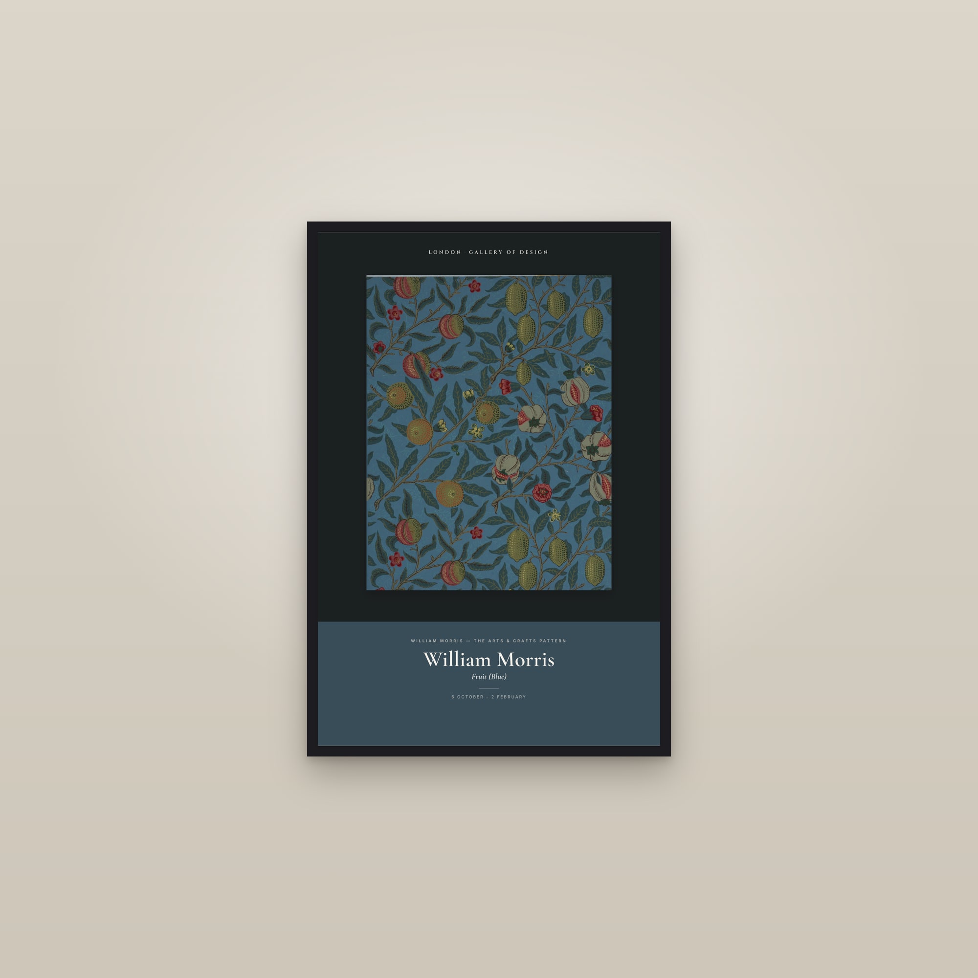 Fruit (Blue) — Exhibition Poster — framed in a gallery setting