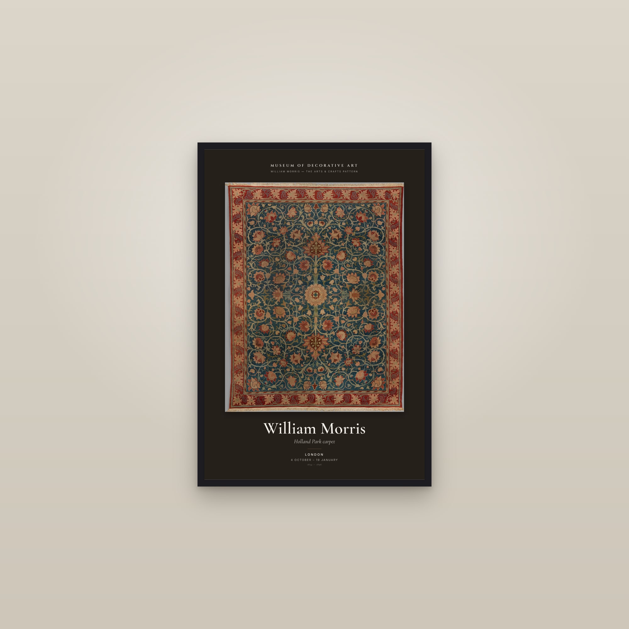 Holland Park carpet — Exhibition Poster — framed in a gallery setting