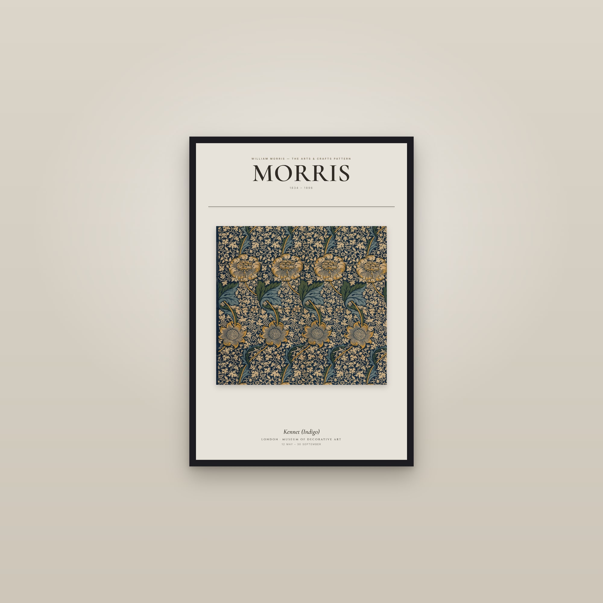 Kennet (Indigo) — Exhibition Poster — framed in a gallery setting
