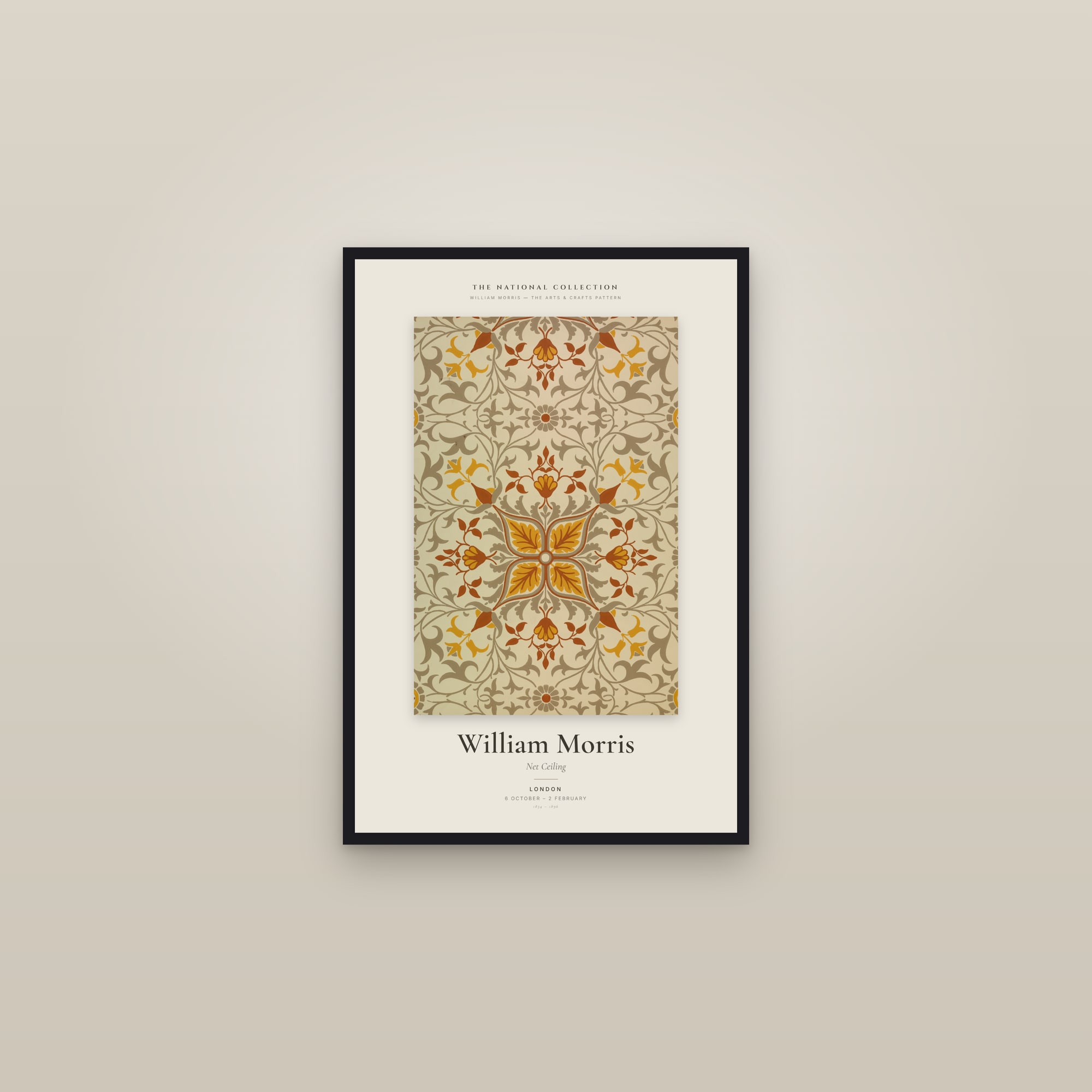 Net Ceiling — Exhibition Poster — framed in a gallery setting