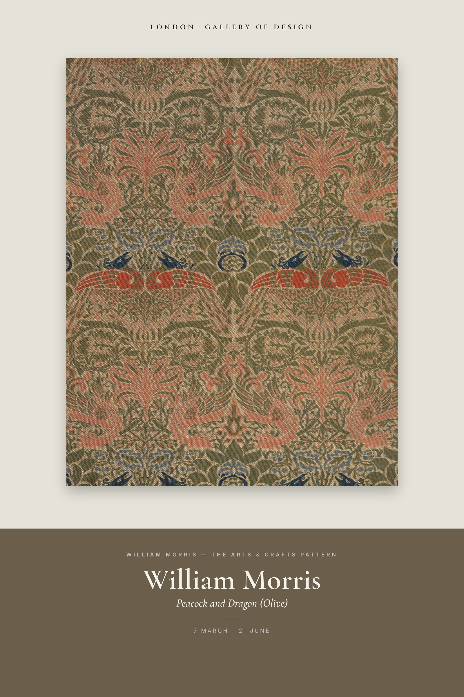 Peacock and Dragon (Olive) — Exhibition Poster